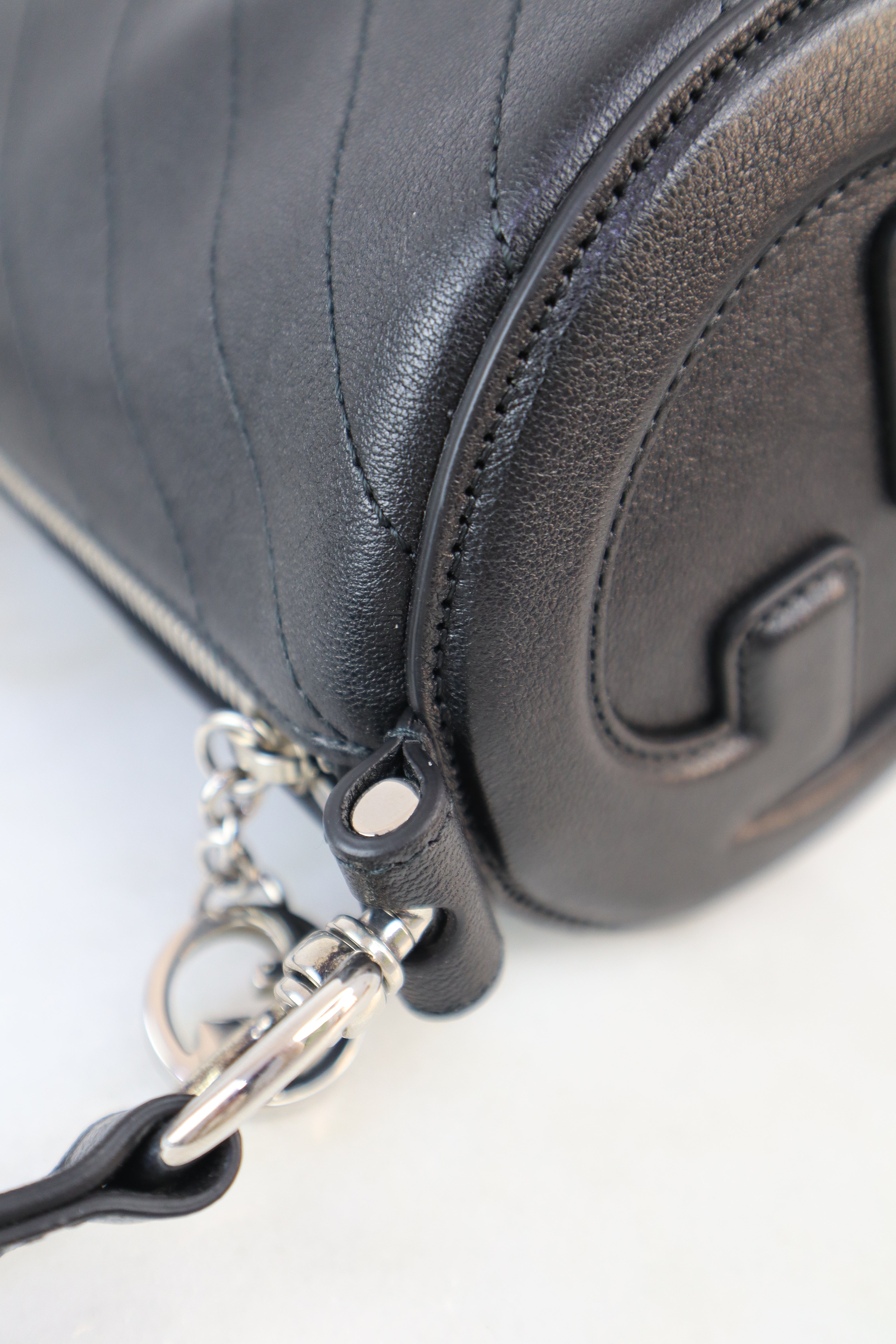 Gucci Black GG Blondie Small Round Shoulder Bag