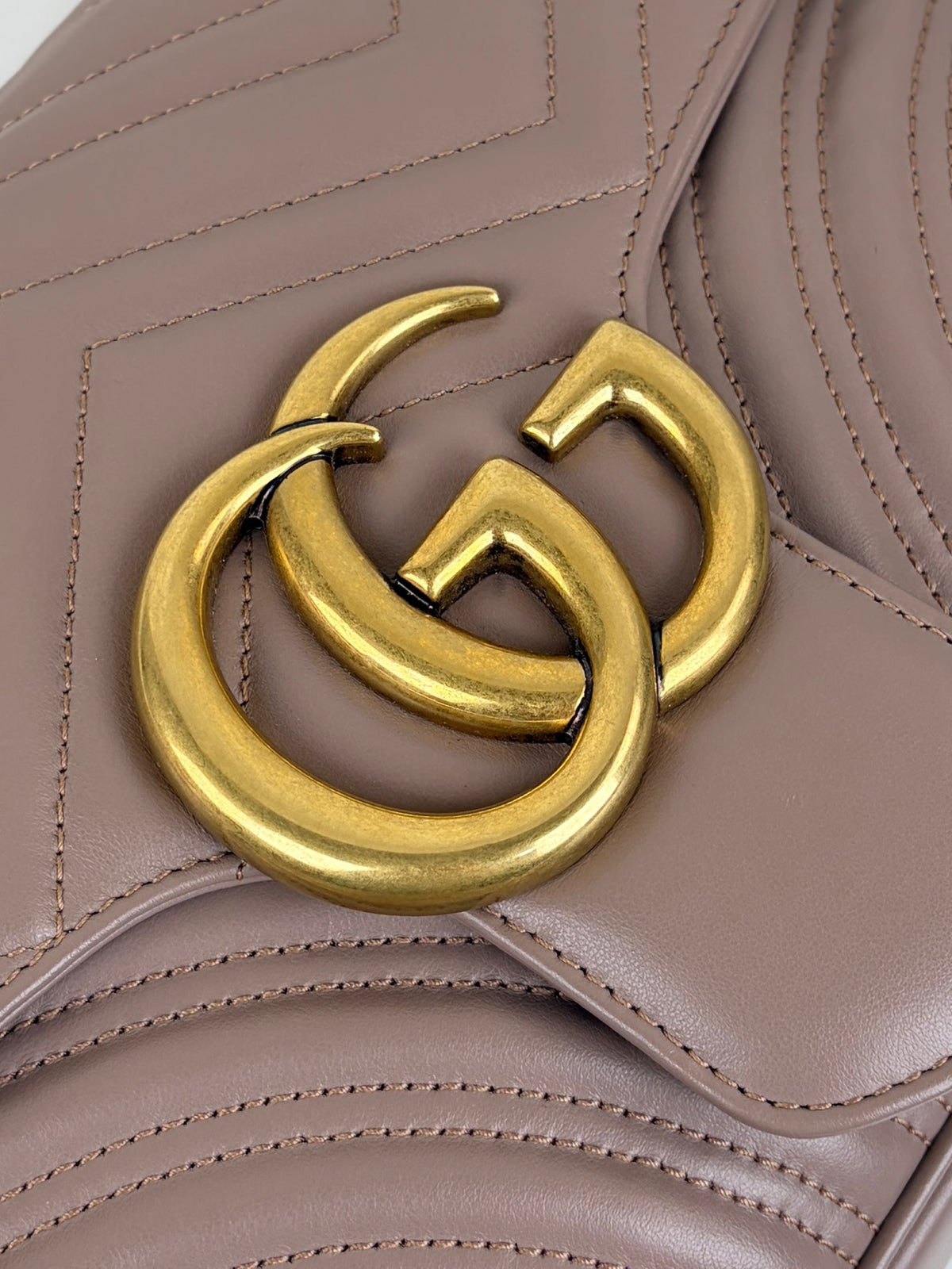 Gucci nude calfskin gg Marmont large shoulder bag