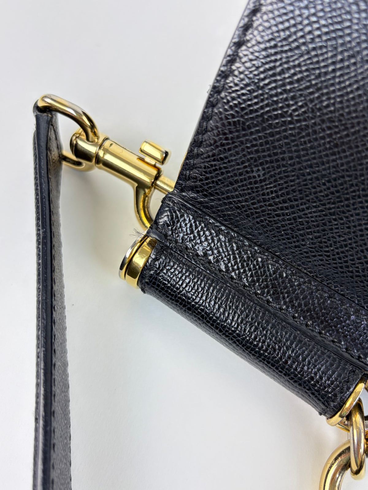 DOLCE &GABBANA black dauphine calfskin maxi Sicily