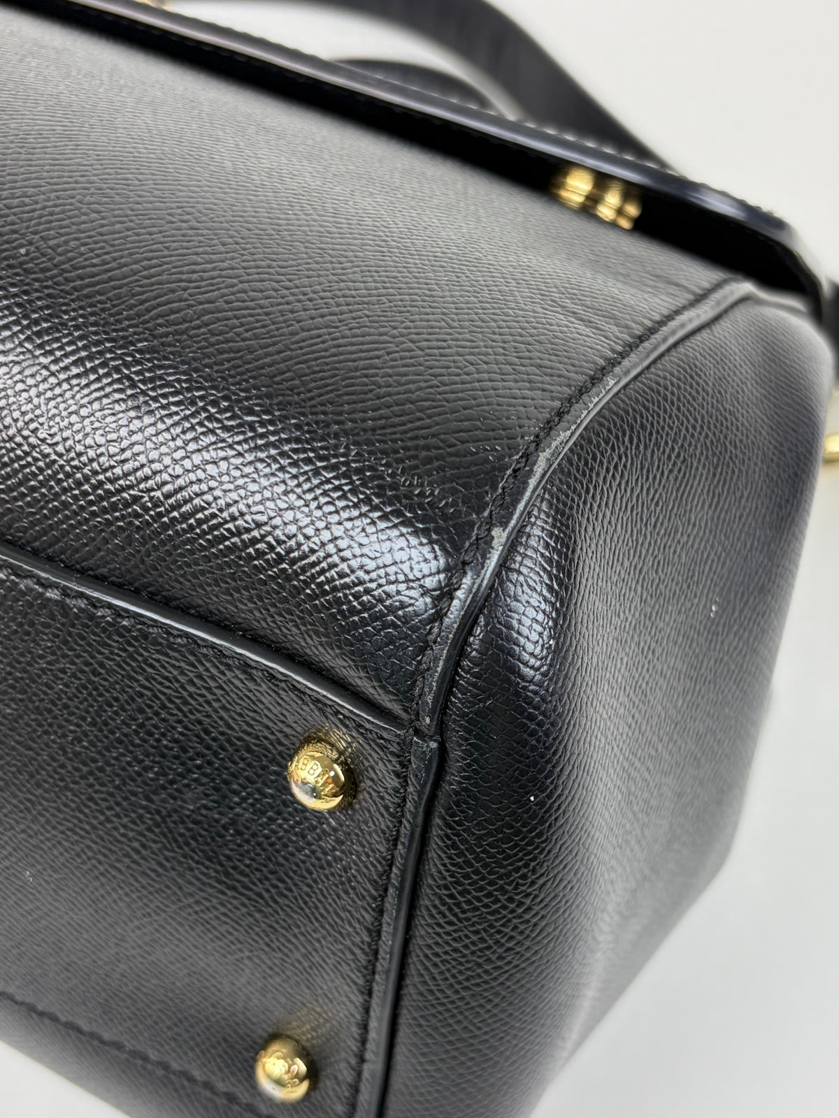 DOLCE &GABBANA black dauphine calfskin maxi Sicily