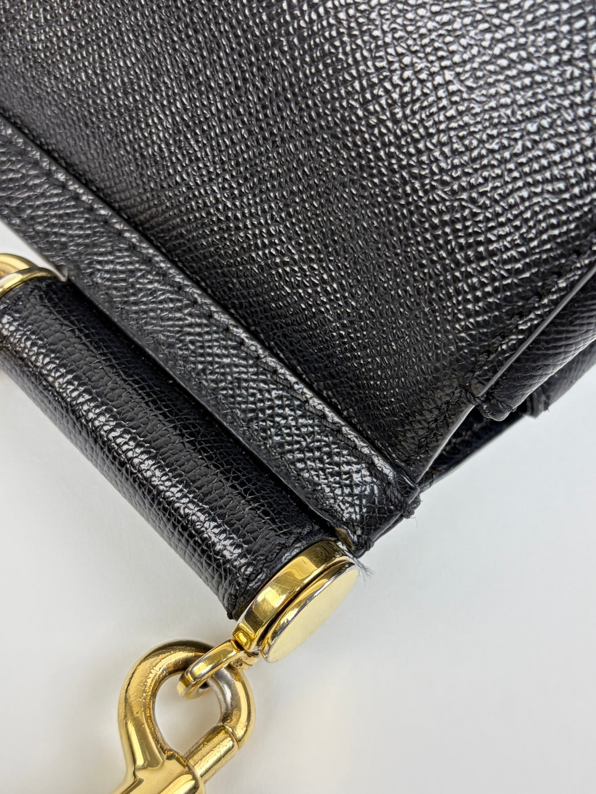 DOLCE &GABBANA black dauphine calfskin maxi Sicily