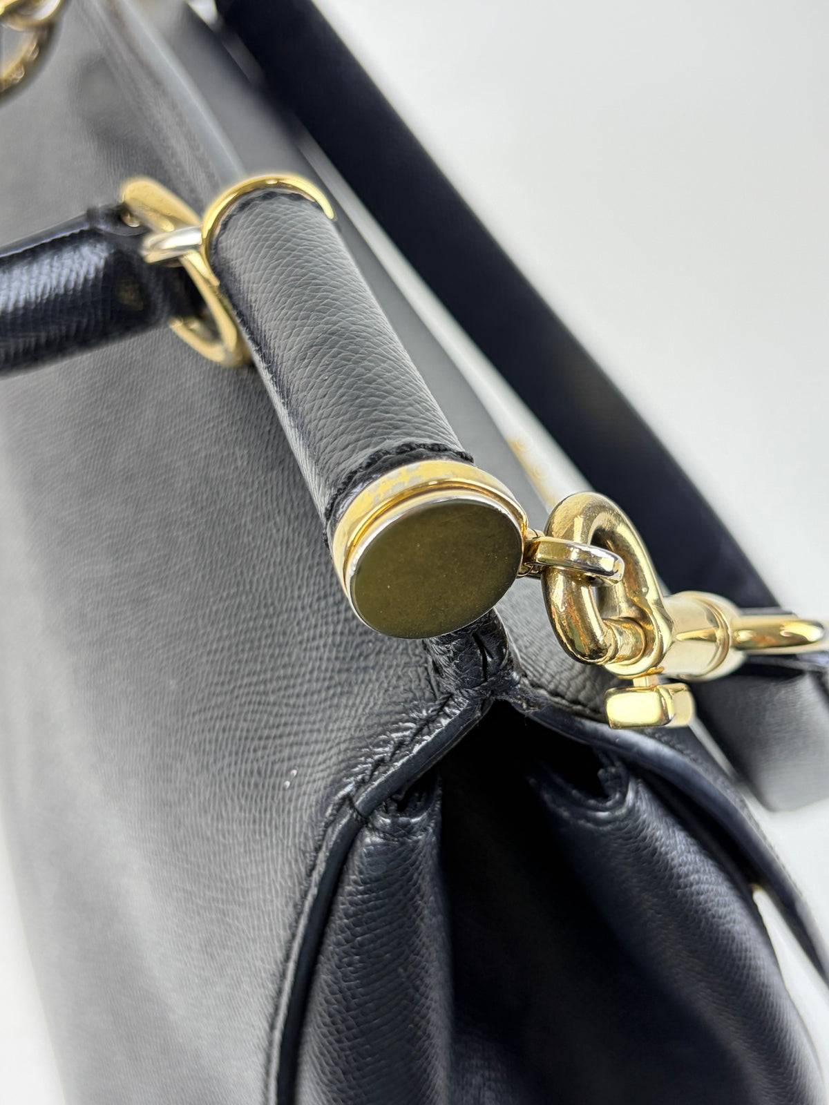 DOLCE &GABBANA black dauphine calfskin maxi Sicily
