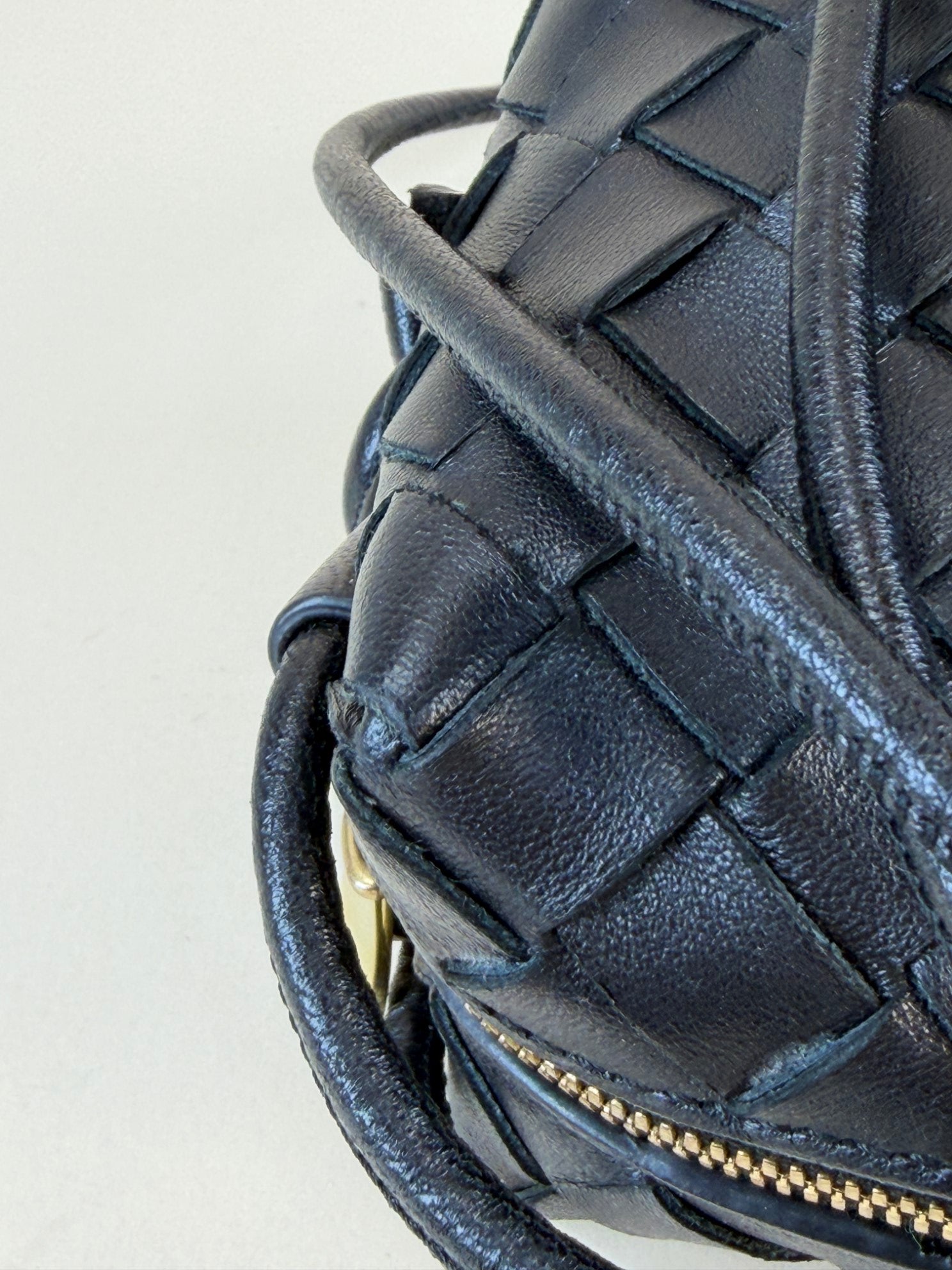 Bottega Veneta Black Intrecciato Mini Loop Camera Bag