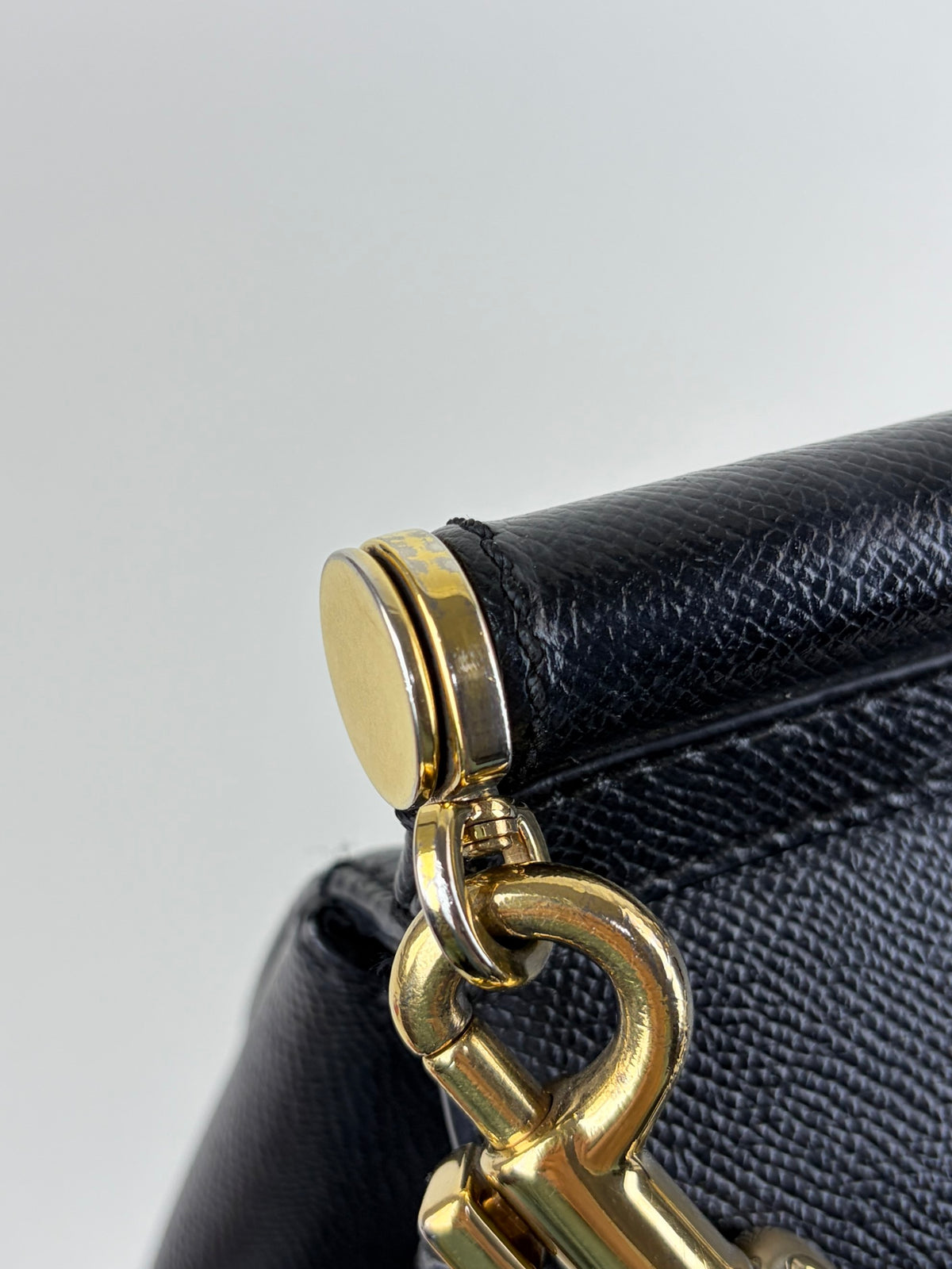 DOLCE &GABBANA black dauphine calfskin maxi Sicily
