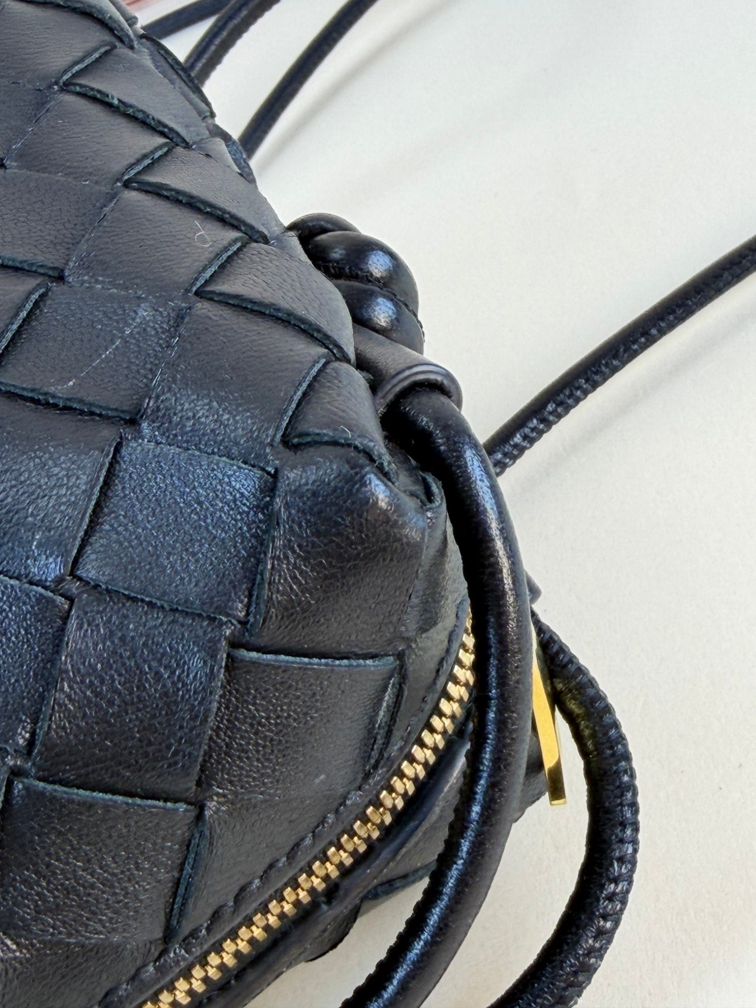 Bottega Veneta Black Intrecciato Mini Loop Camera Bag