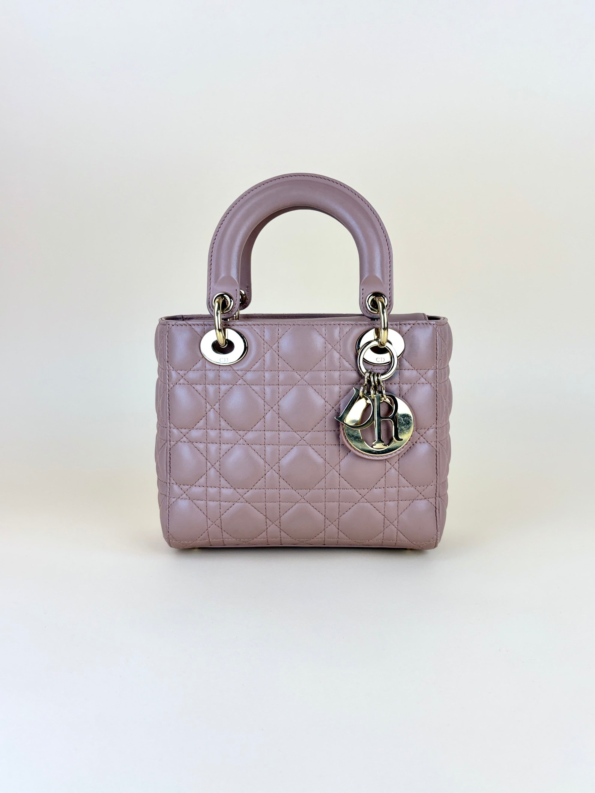 Christian Dior blush caannage lambskin small lady Dior my ABCDIOR