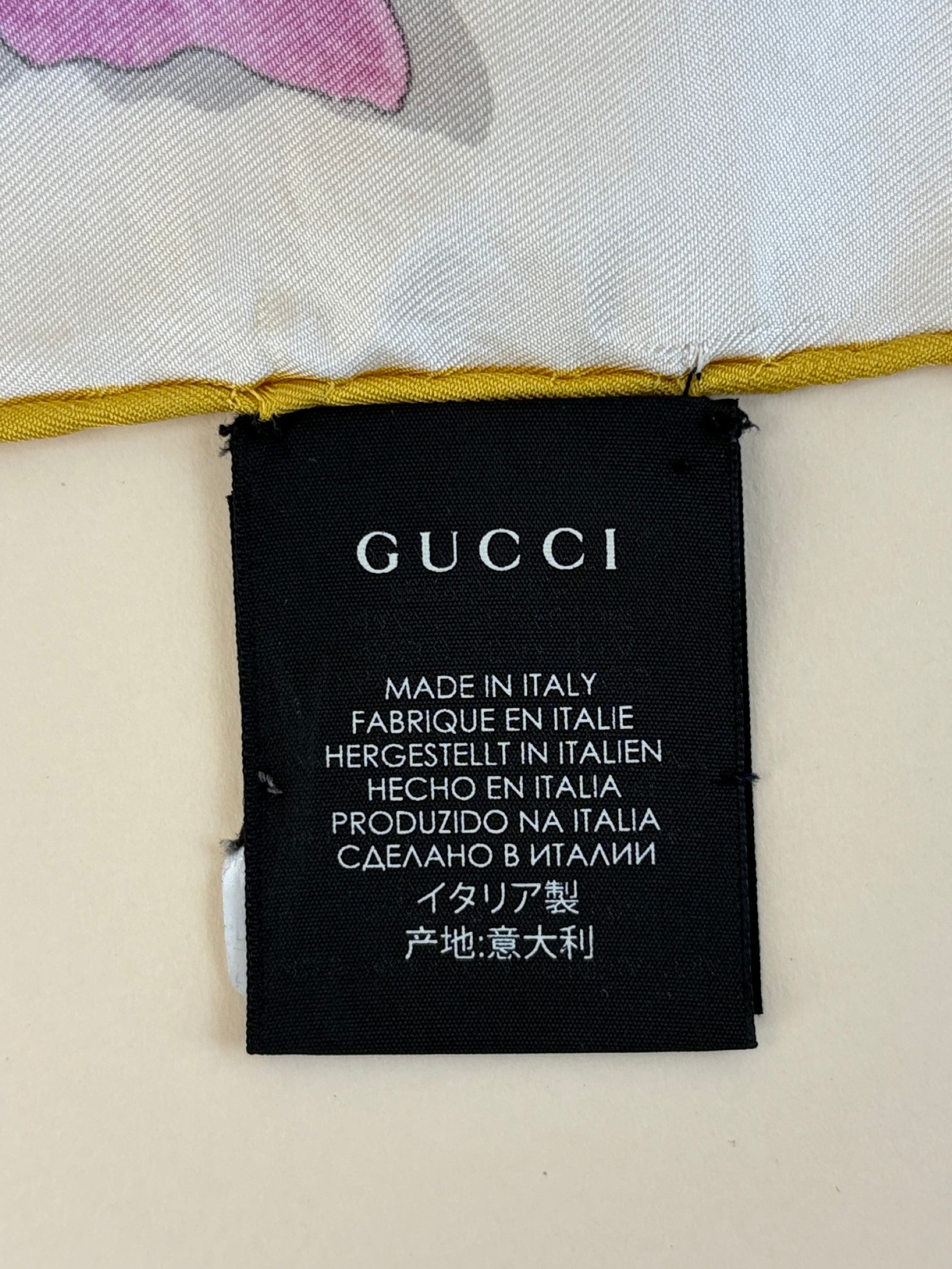Gucci Multicolor Flower Webby Silk Scarf