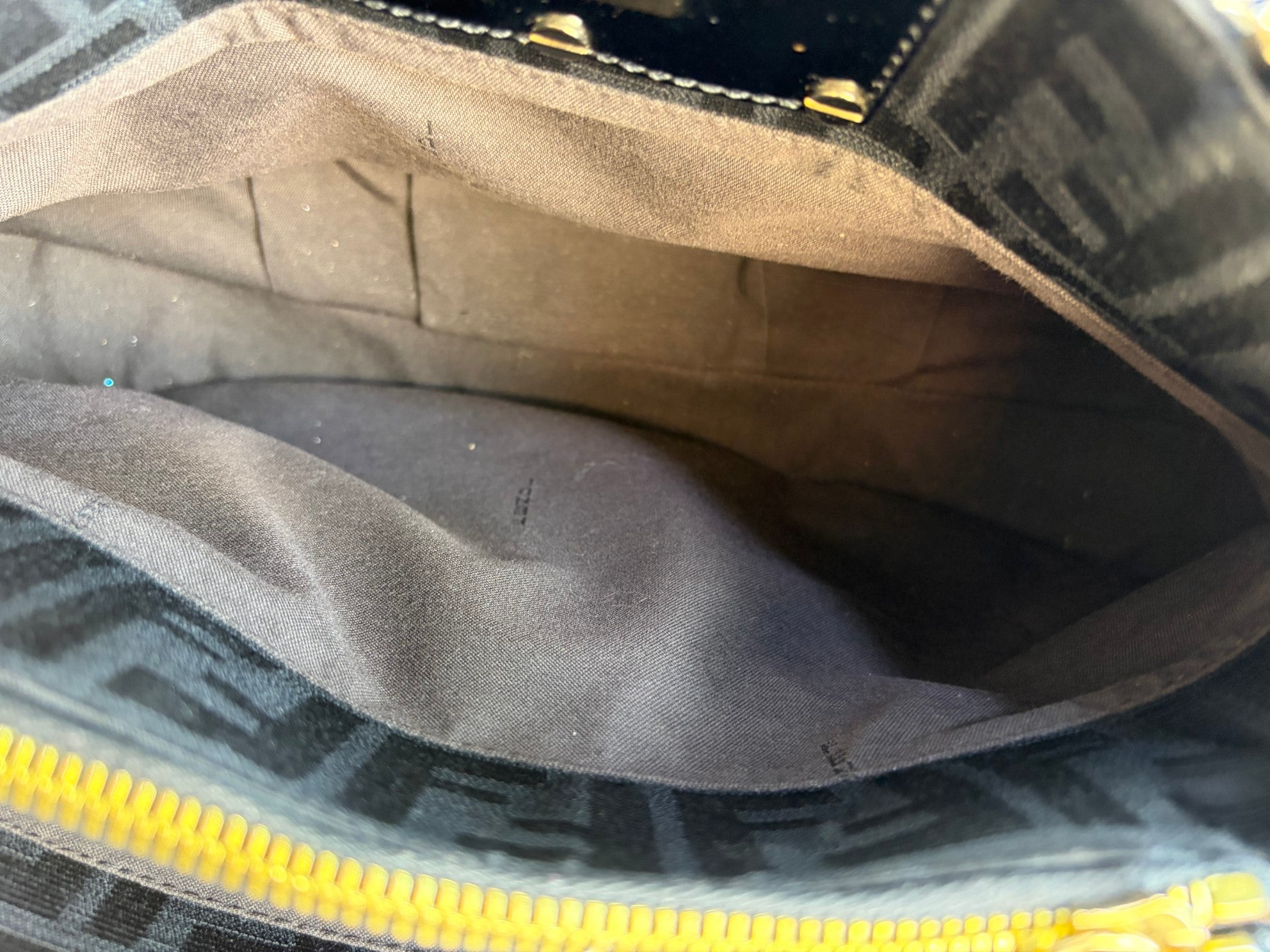 Fendi Black Print Small Mia Tote Bag