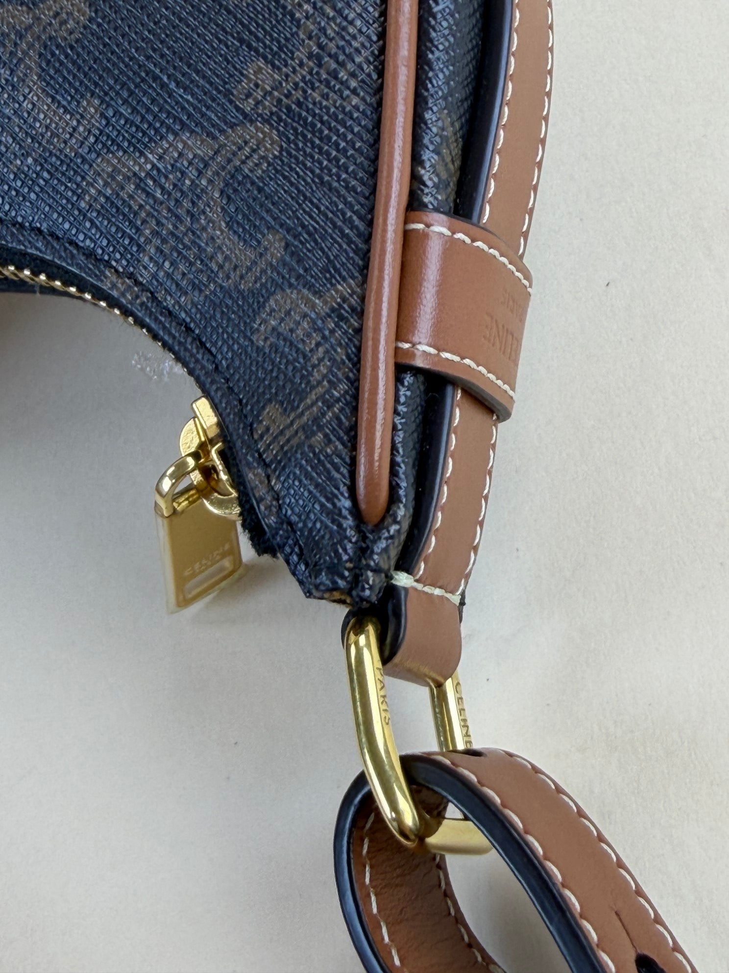 Celine Brown Triomphe Mini Ava Shoulder Bag