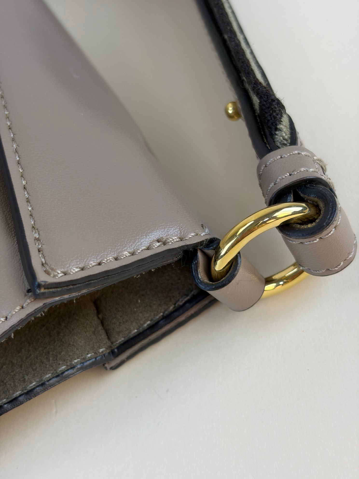 Stella Mccartney Beige Tiny Logo Square Crossbody Bag