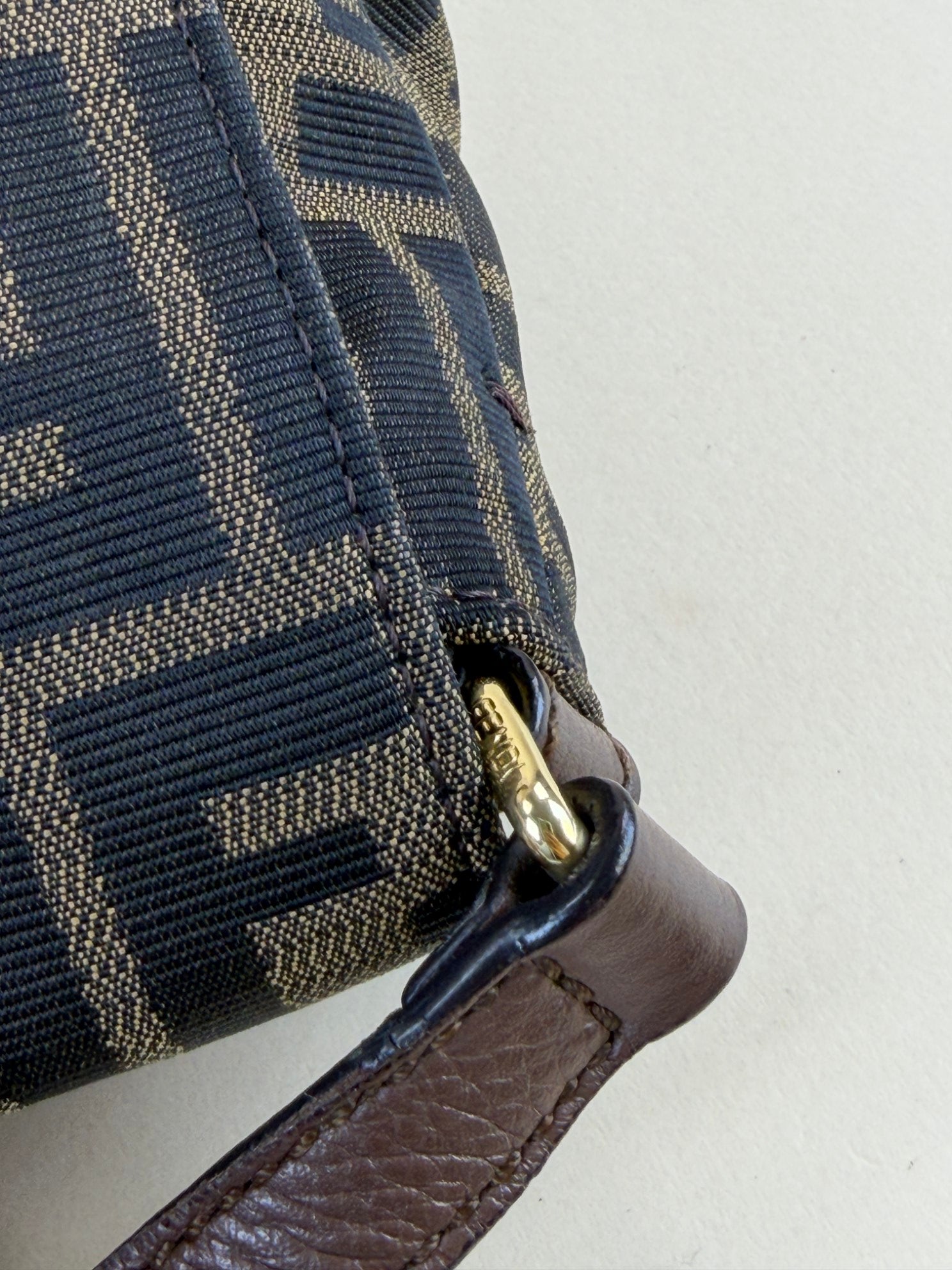 Fendi Tobacco Zucca Vitello Artic Messenger Large Flap Crossbody Bag