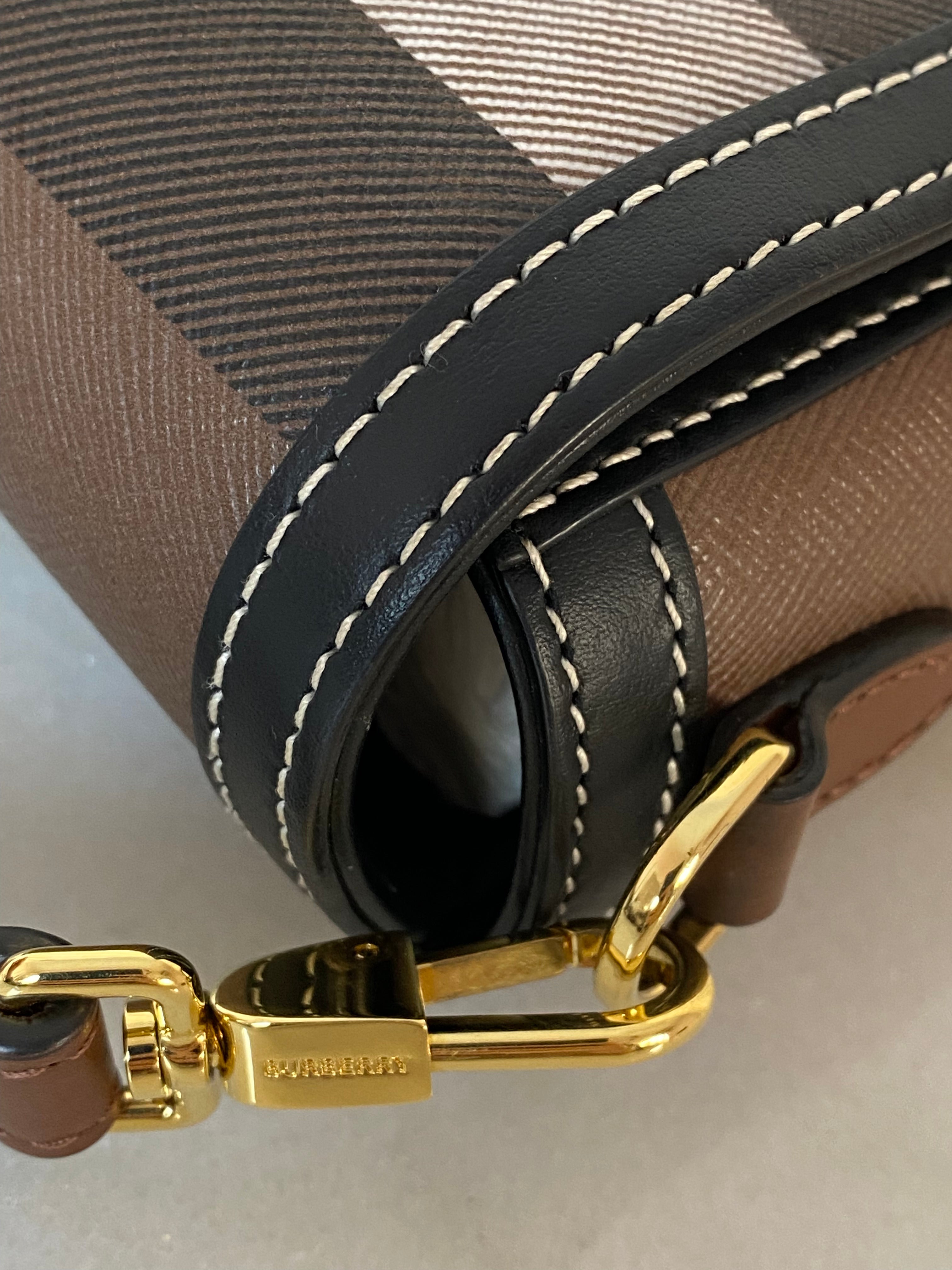 Burberry Dark Birch Brown Top Handle Note Bag-handbag-Burberry-The Closet Egypt