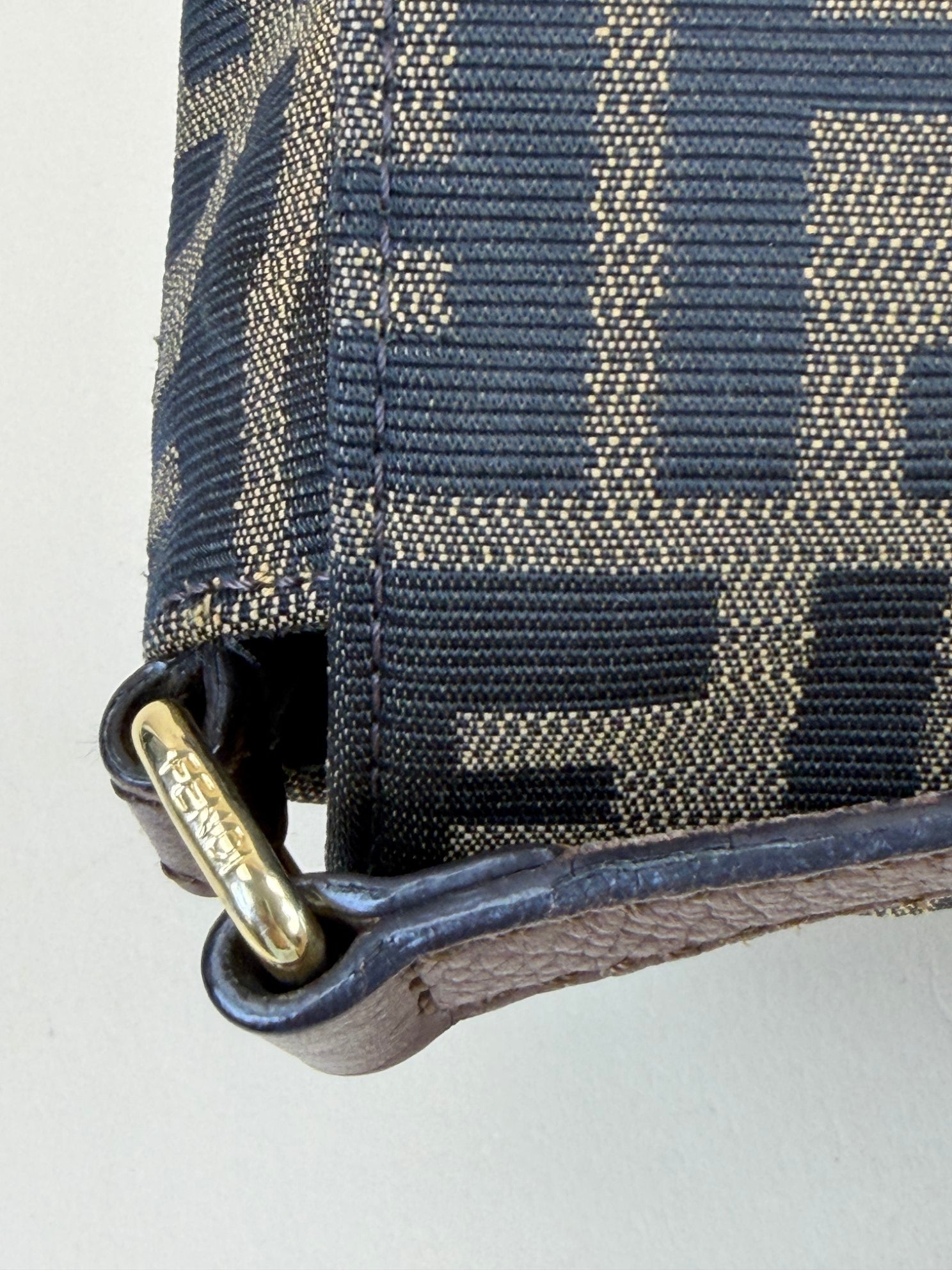 Fendi Tobacco Zucca Vitello Artic Messenger Large Flap Crossbody Bag