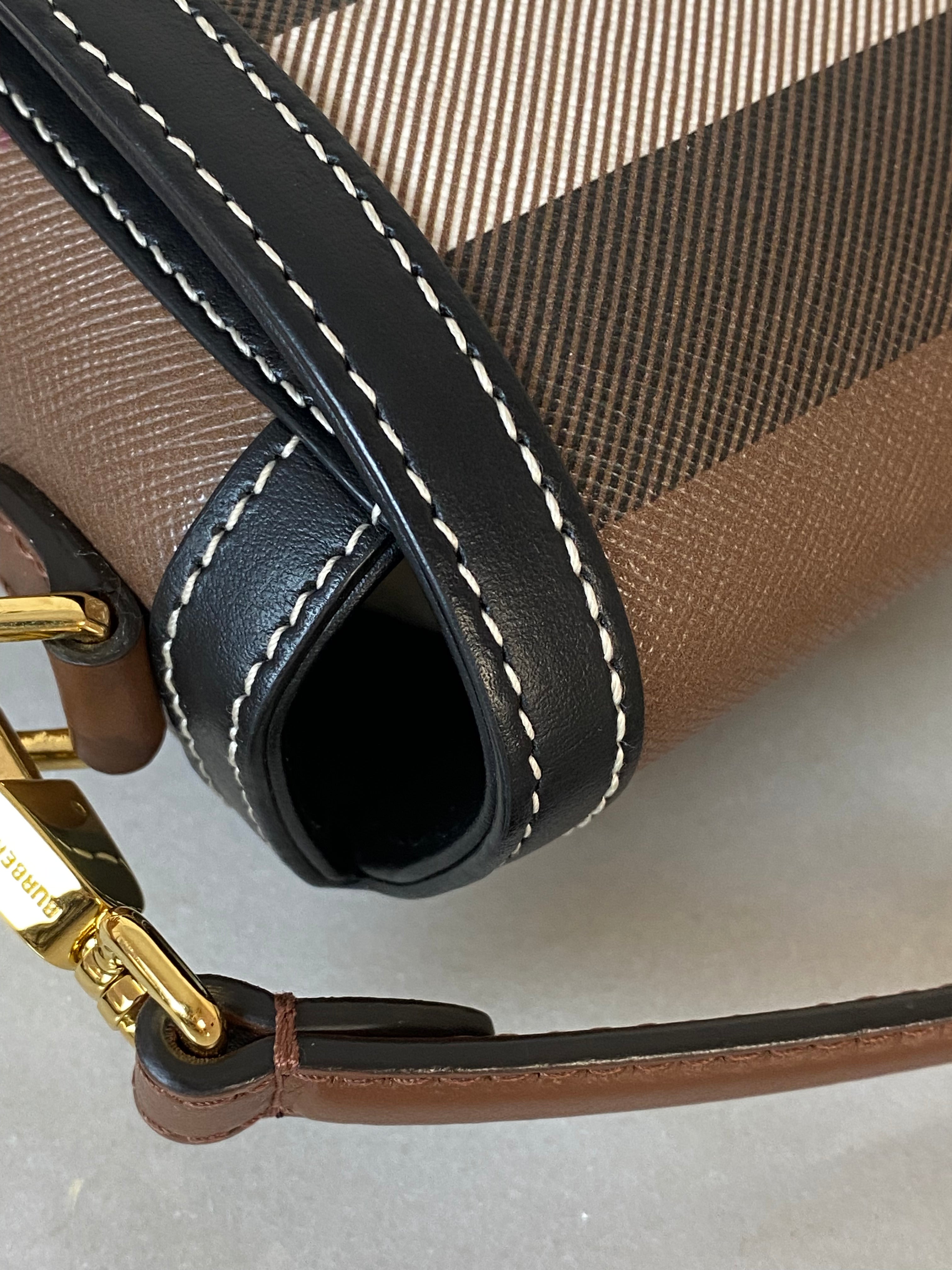 Burberry Dark Birch Brown Top Handle Note Bag-handbag-Burberry-The Closet Egypt