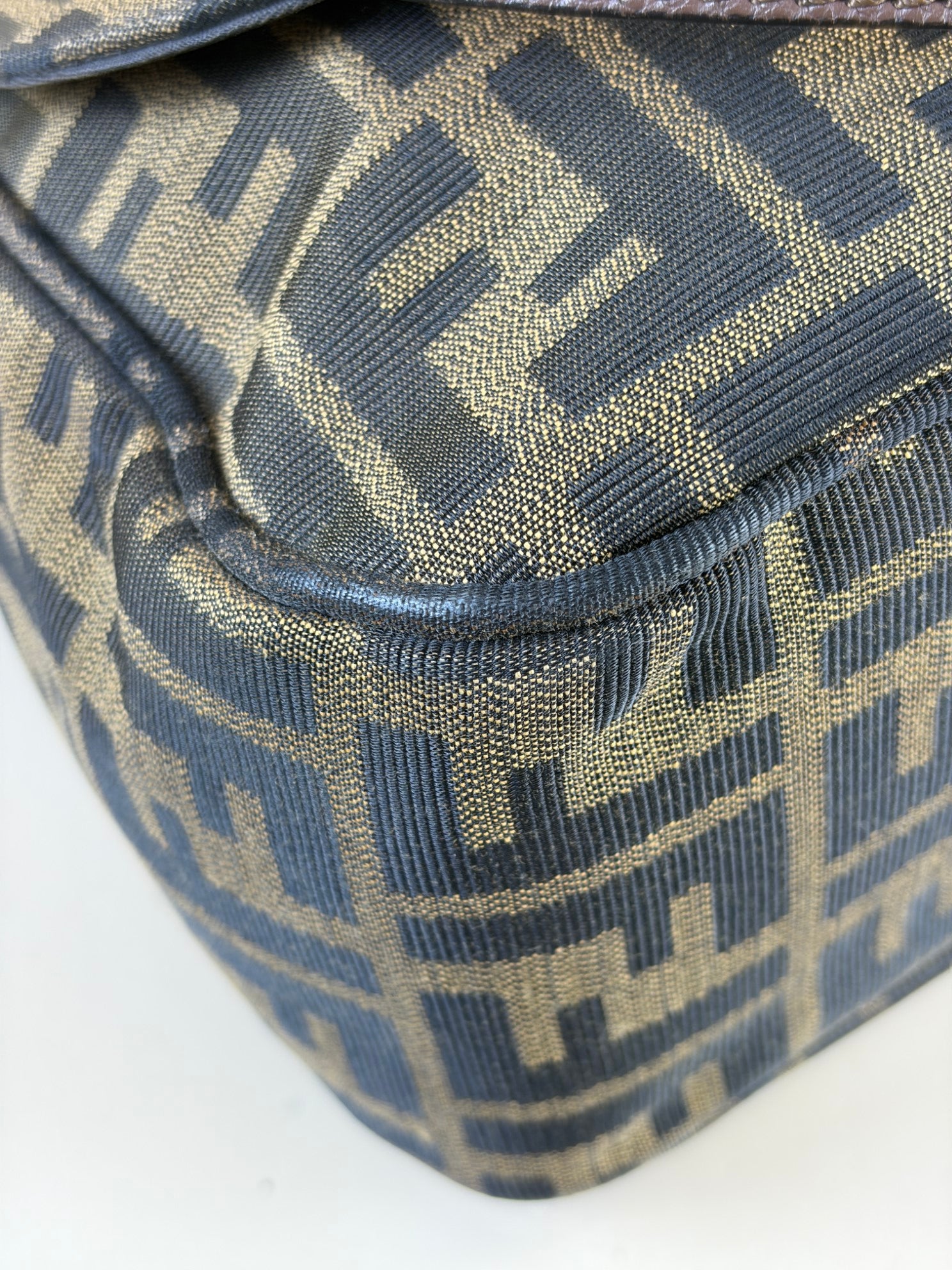 Fendi Tobacco Zucca Vitello Artic Messenger Large Flap Crossbody Bag