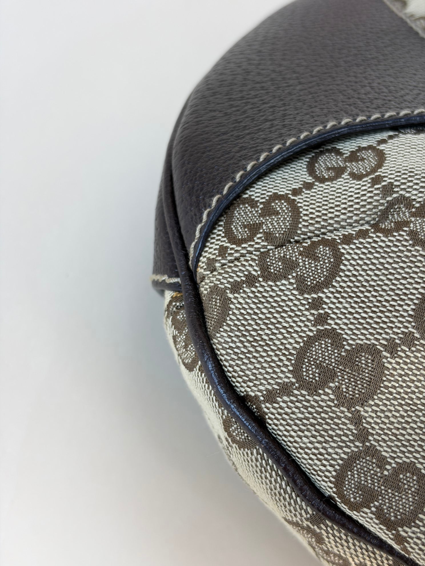 Gucci Tricolor Monogram Bamboo Horsebit Hobo Amalfi Bag