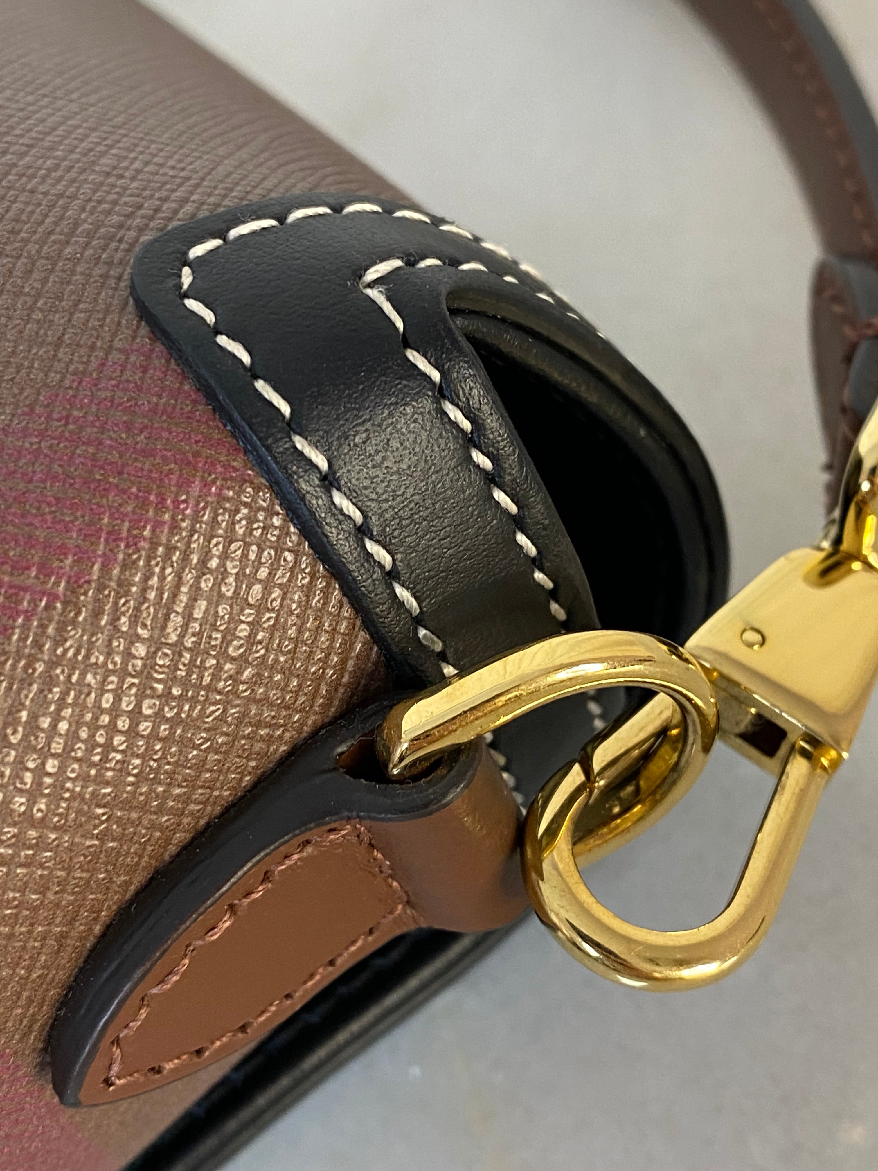 Burberry Dark Birch Brown Top Handle Note Bag-handbag-Burberry-The Closet Egypt