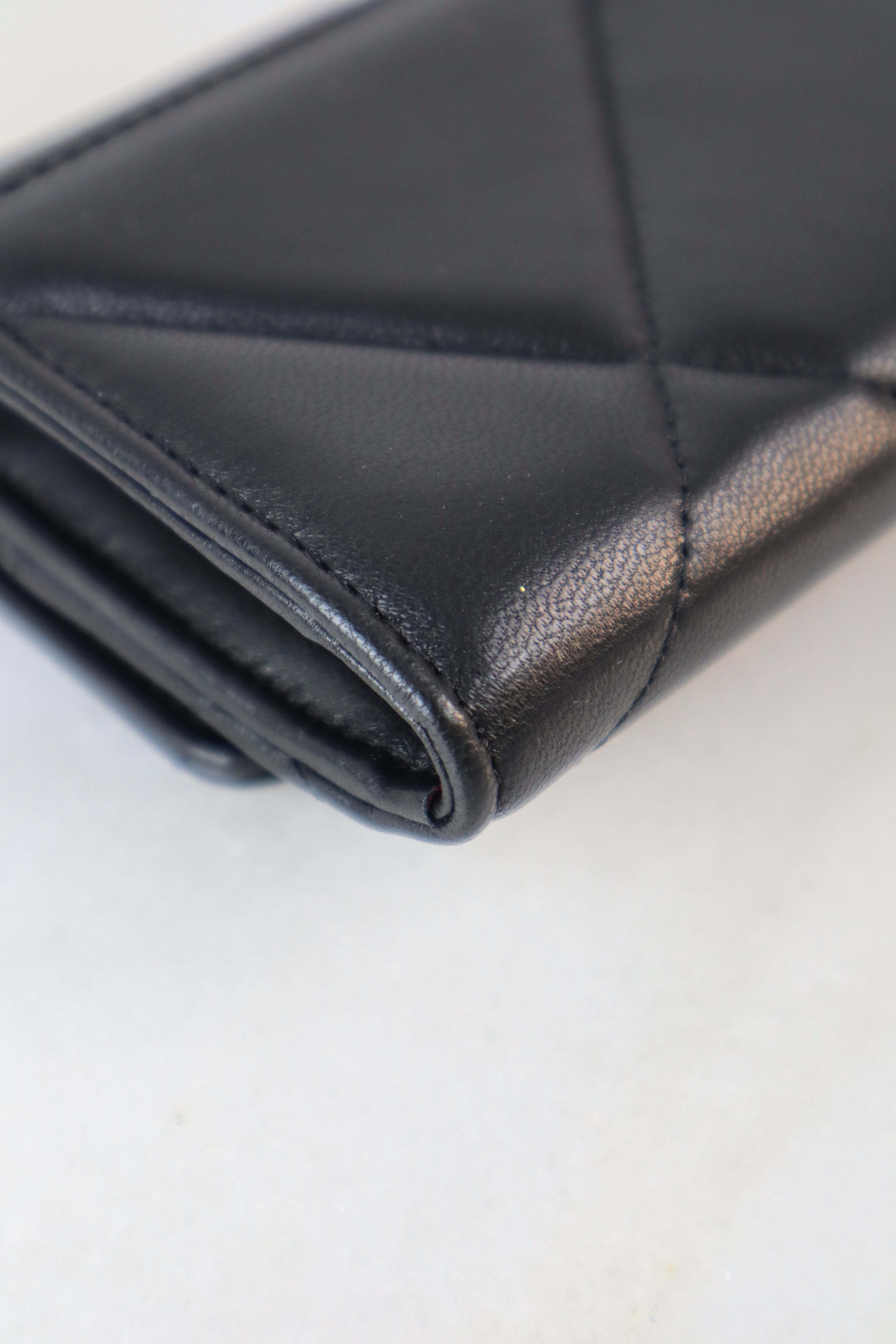 Chanel Black 19 Flap Wallet