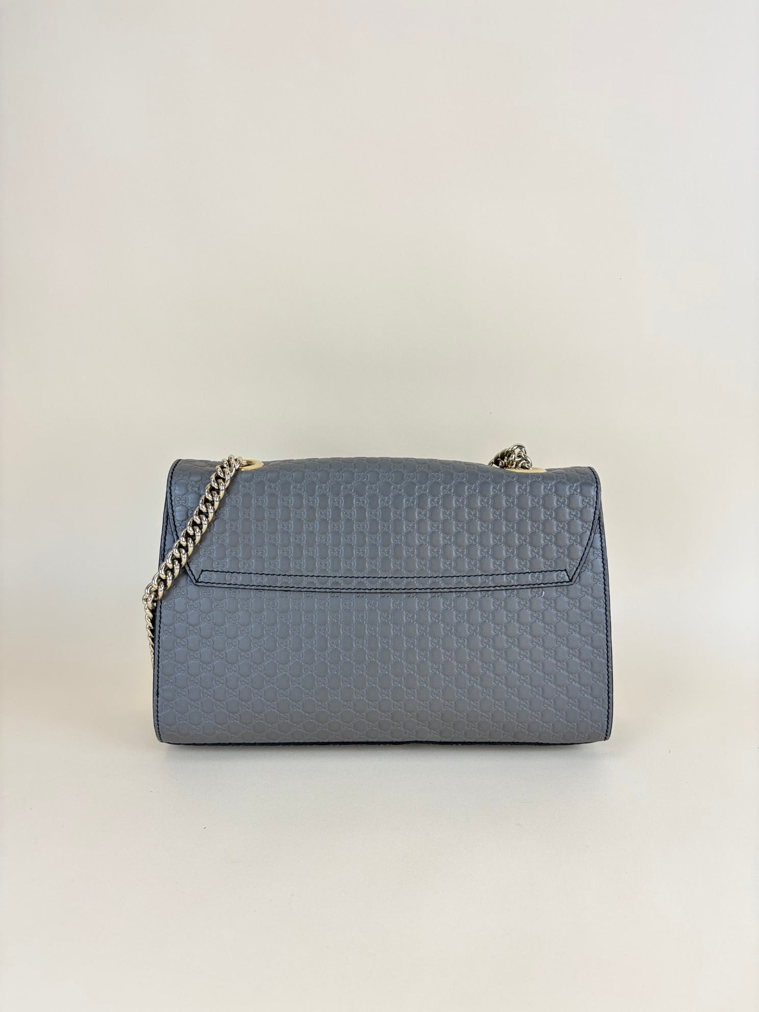 Gucci Grey Medium Micro Guccissima Emily Chain Shoulder Bag