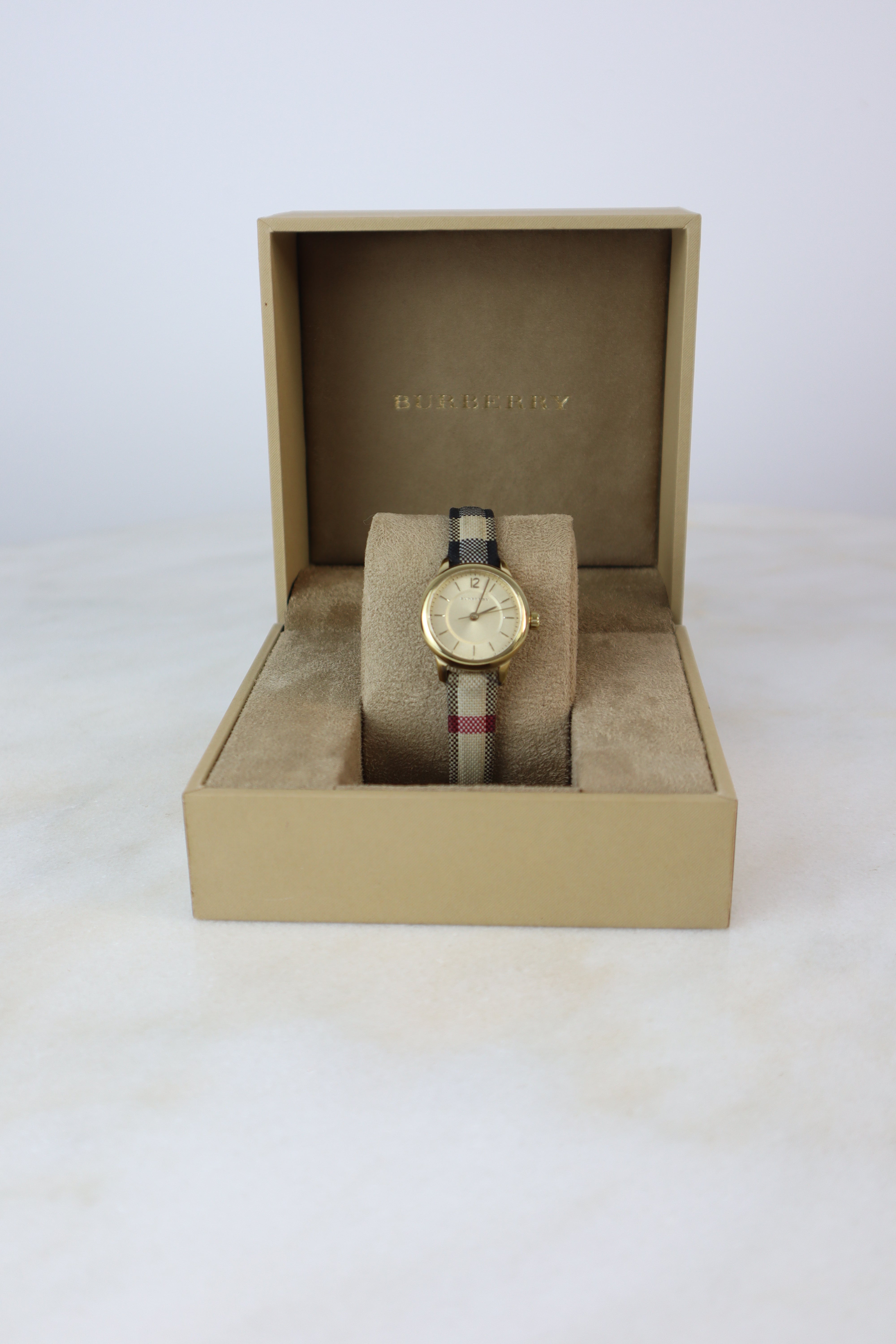 Burberry Brown House Check Honey Dial 26mm Watch