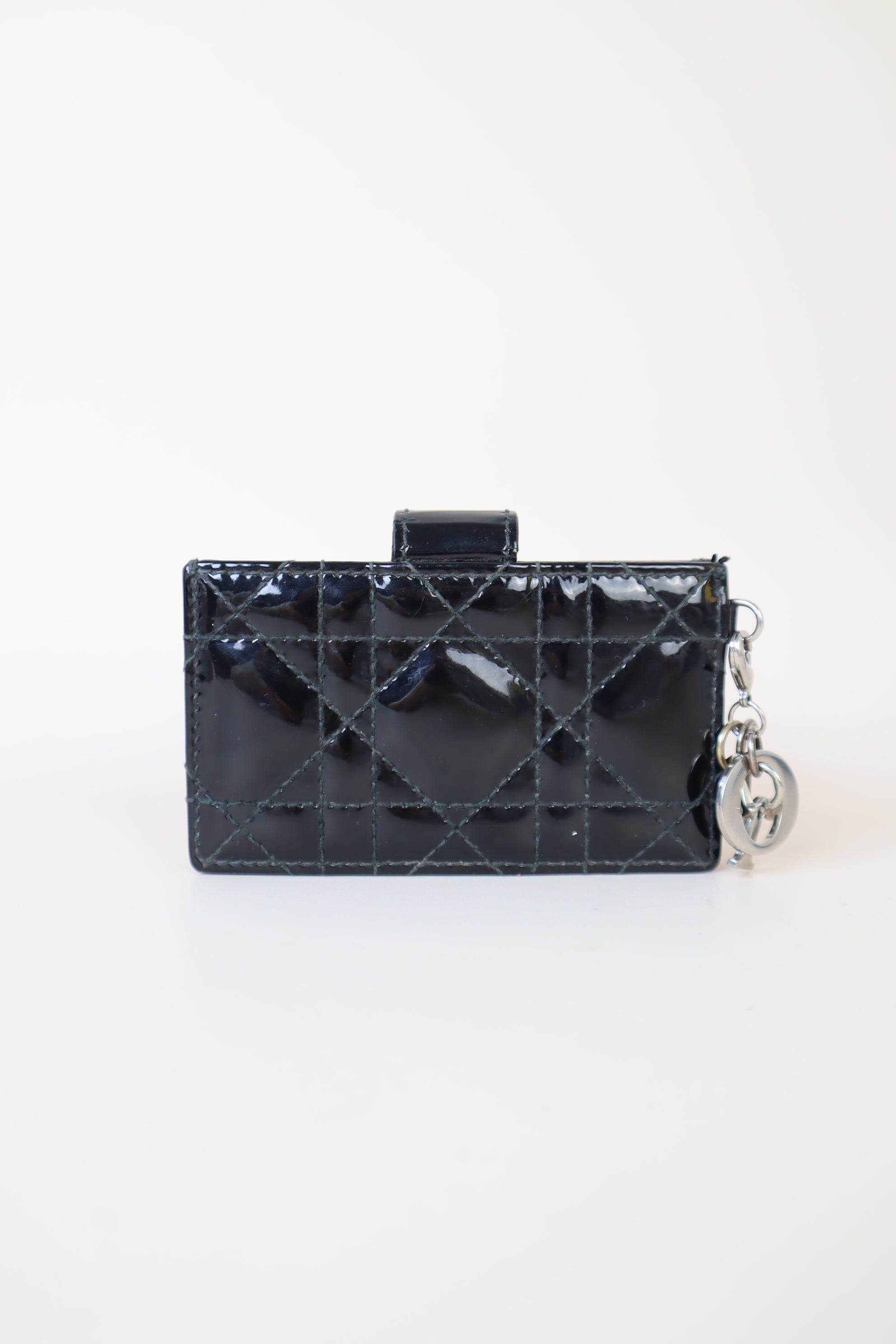 Christian Dior Black Vernis Lady Dior Jasmine Small Wallet-Card Holder-Christian Dior-The Closet Egypt