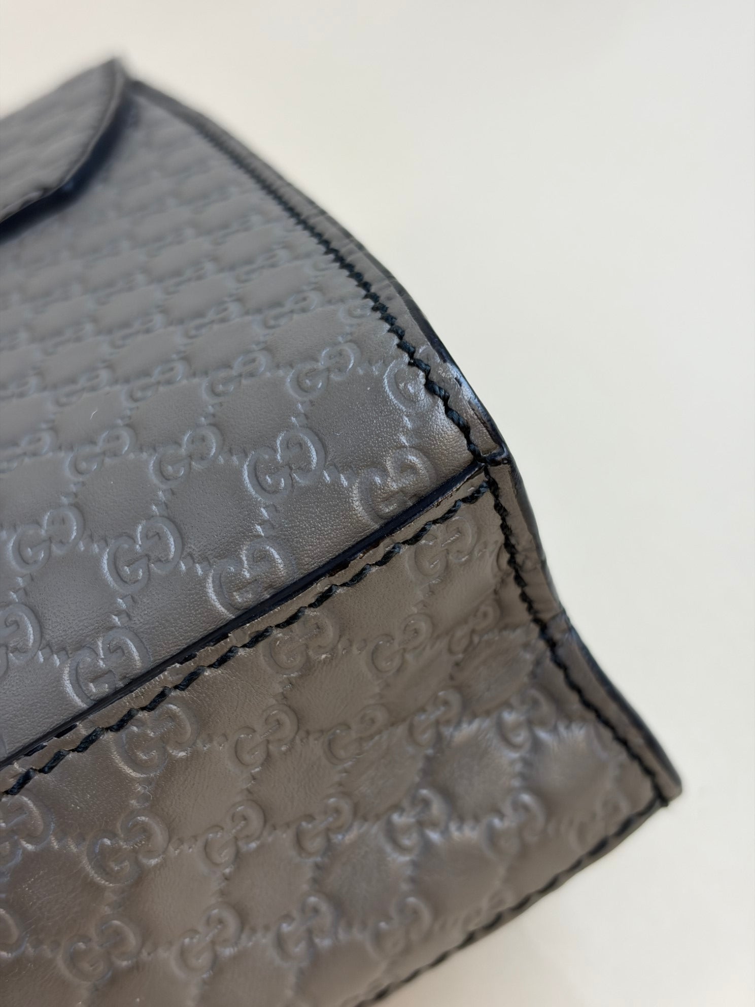 Gucci Grey Medium Micro Guccissima Emily Chain Shoulder Bag