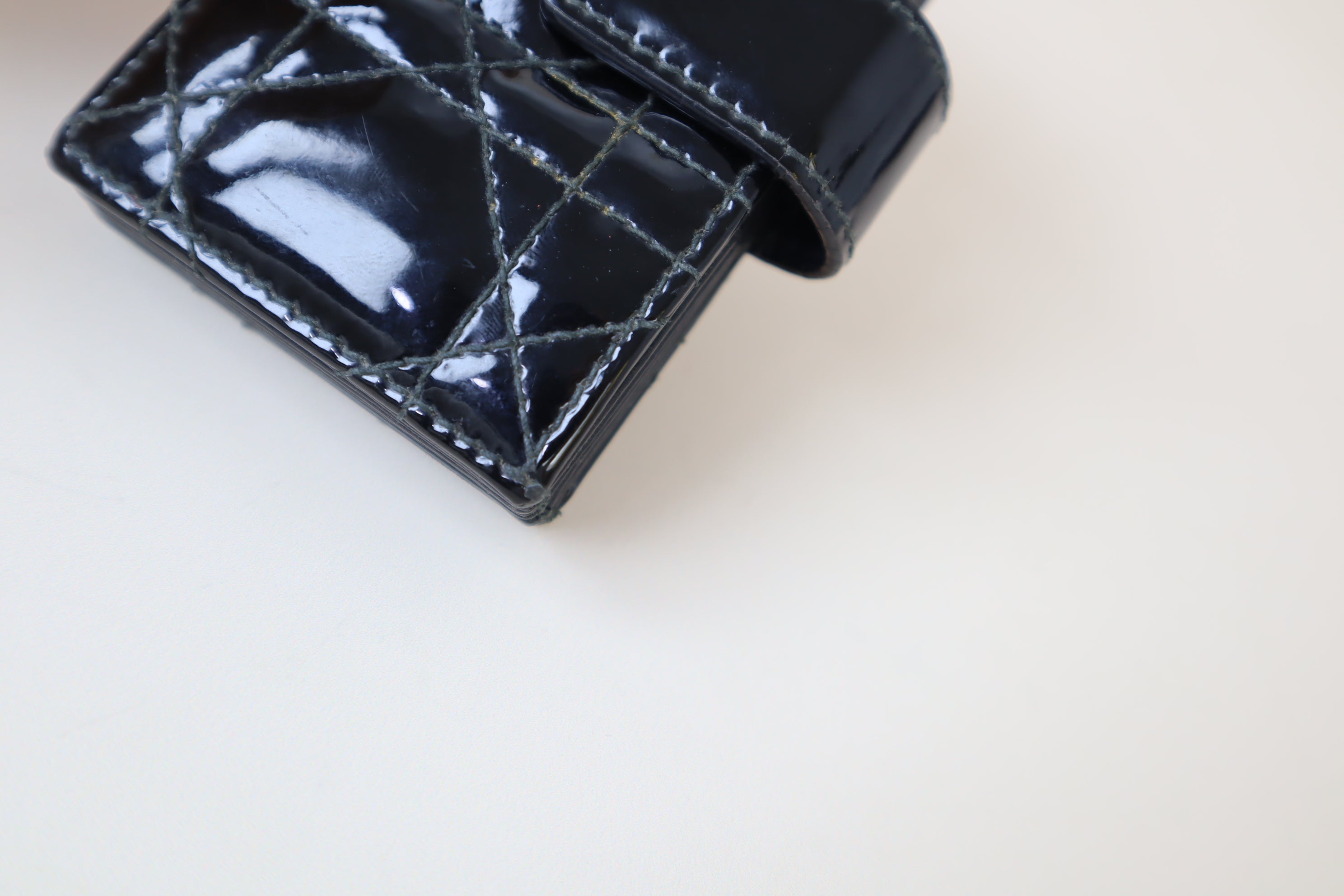 Christian Dior Black Vernis Lady Dior Jasmine Small Wallet