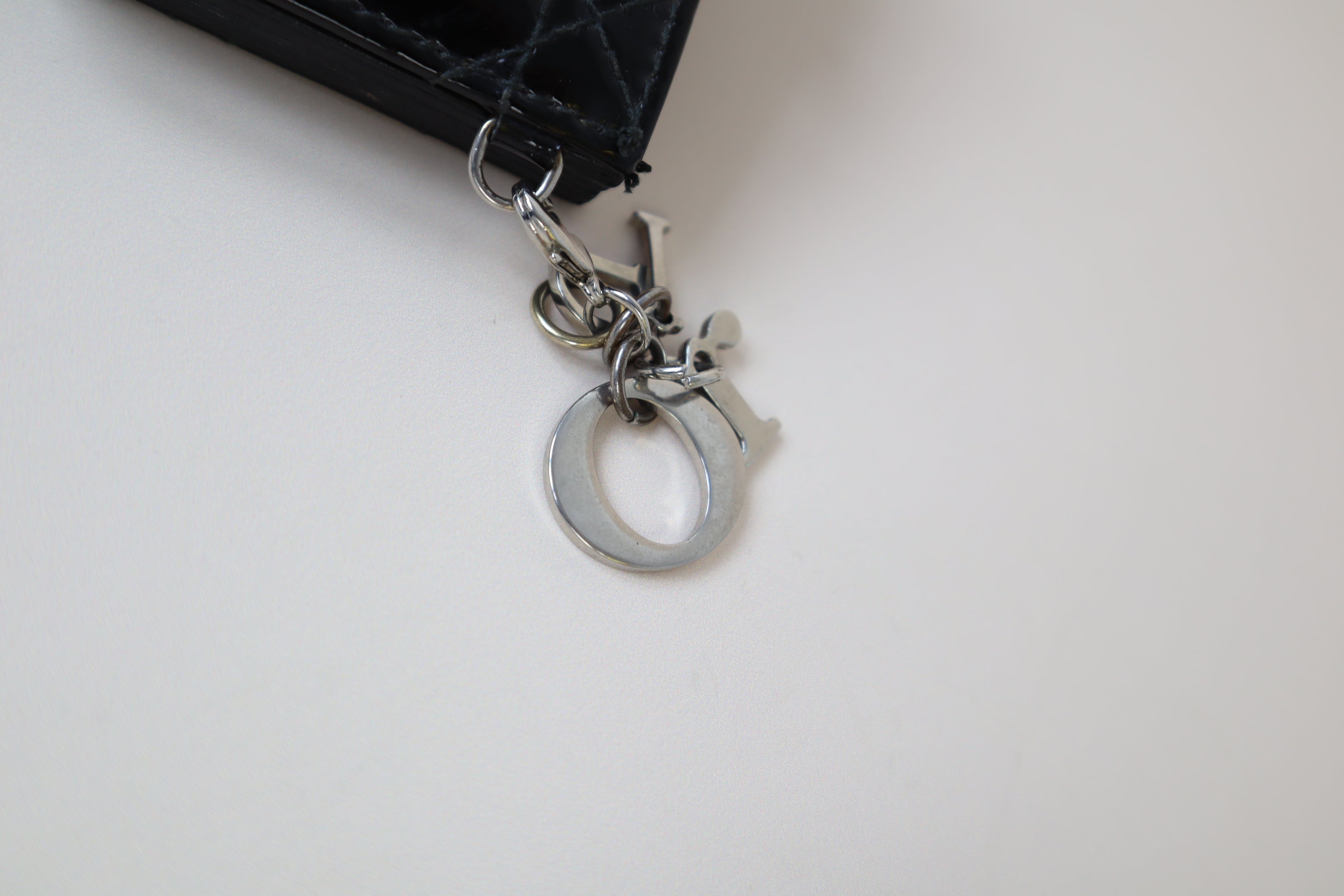 Christian Dior Black Vernis Lady Dior Jasmine Small Wallet
