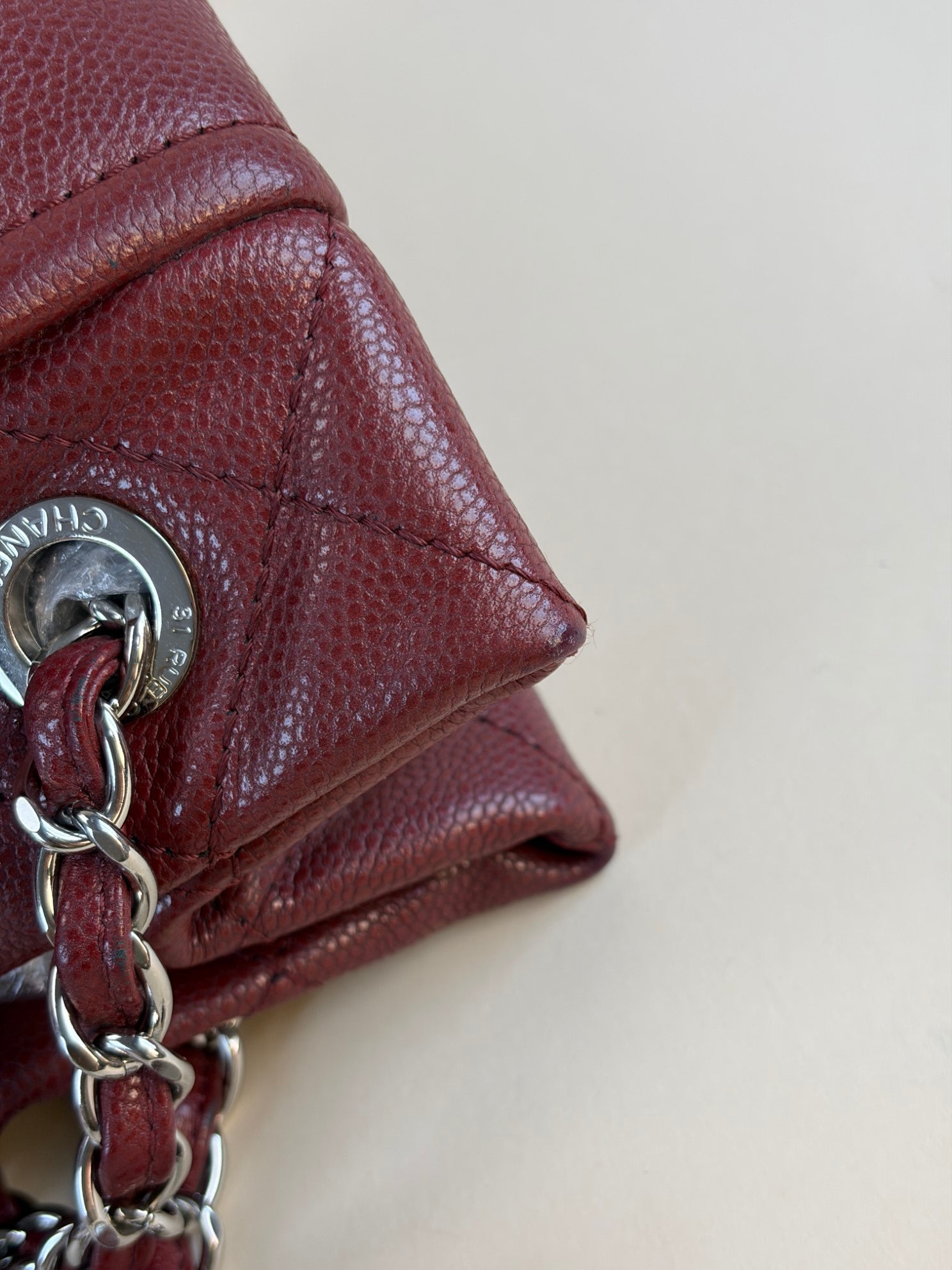 Chanel Dark Red Quilted Timeless CC Tote Large Bag