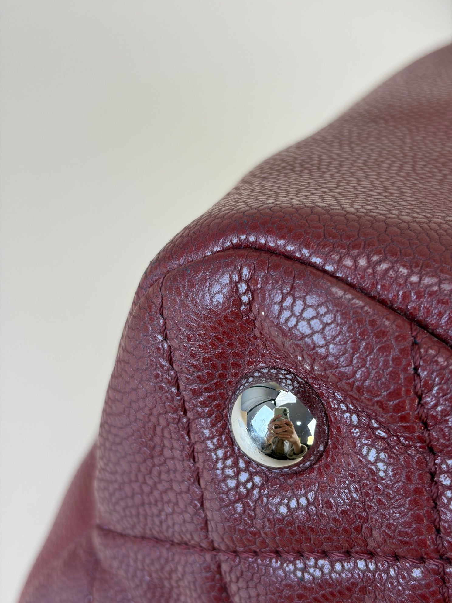 Chanel Dark Red Quilted Timeless CC Tote Large Bag
