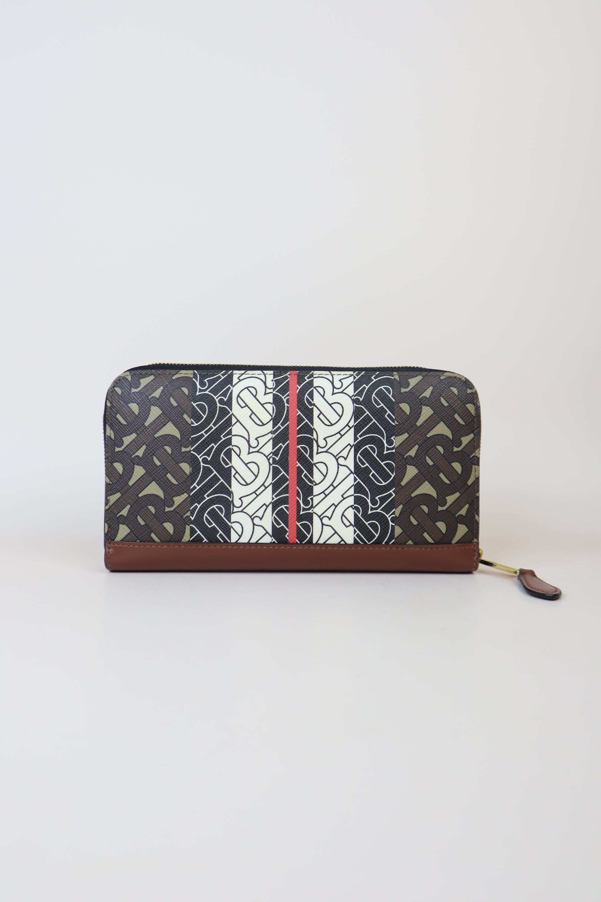 Burberry Brown Multiple Color Zip Long Wallet