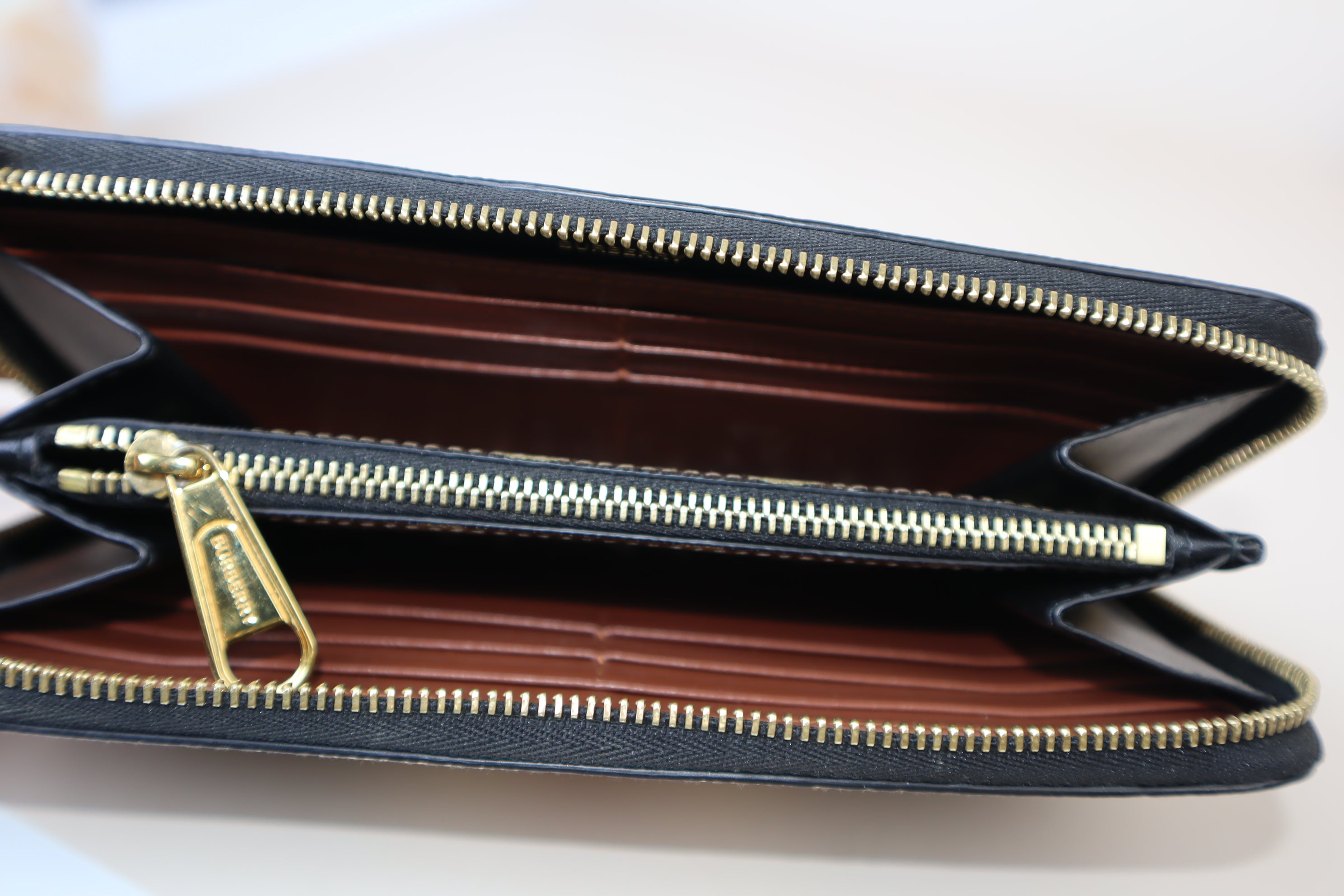 Burberry Brown Multiple Color Zip Long Wallet