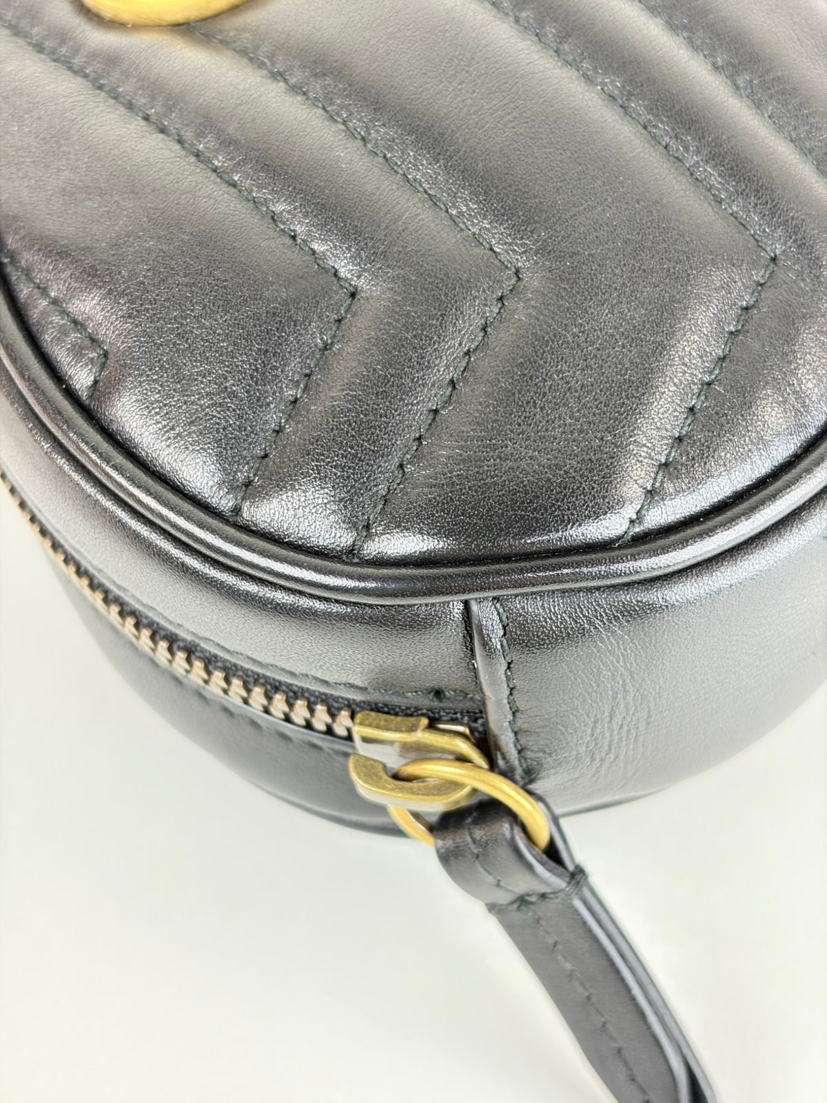 Gucci black calfskin GG Marmont Belt Bag