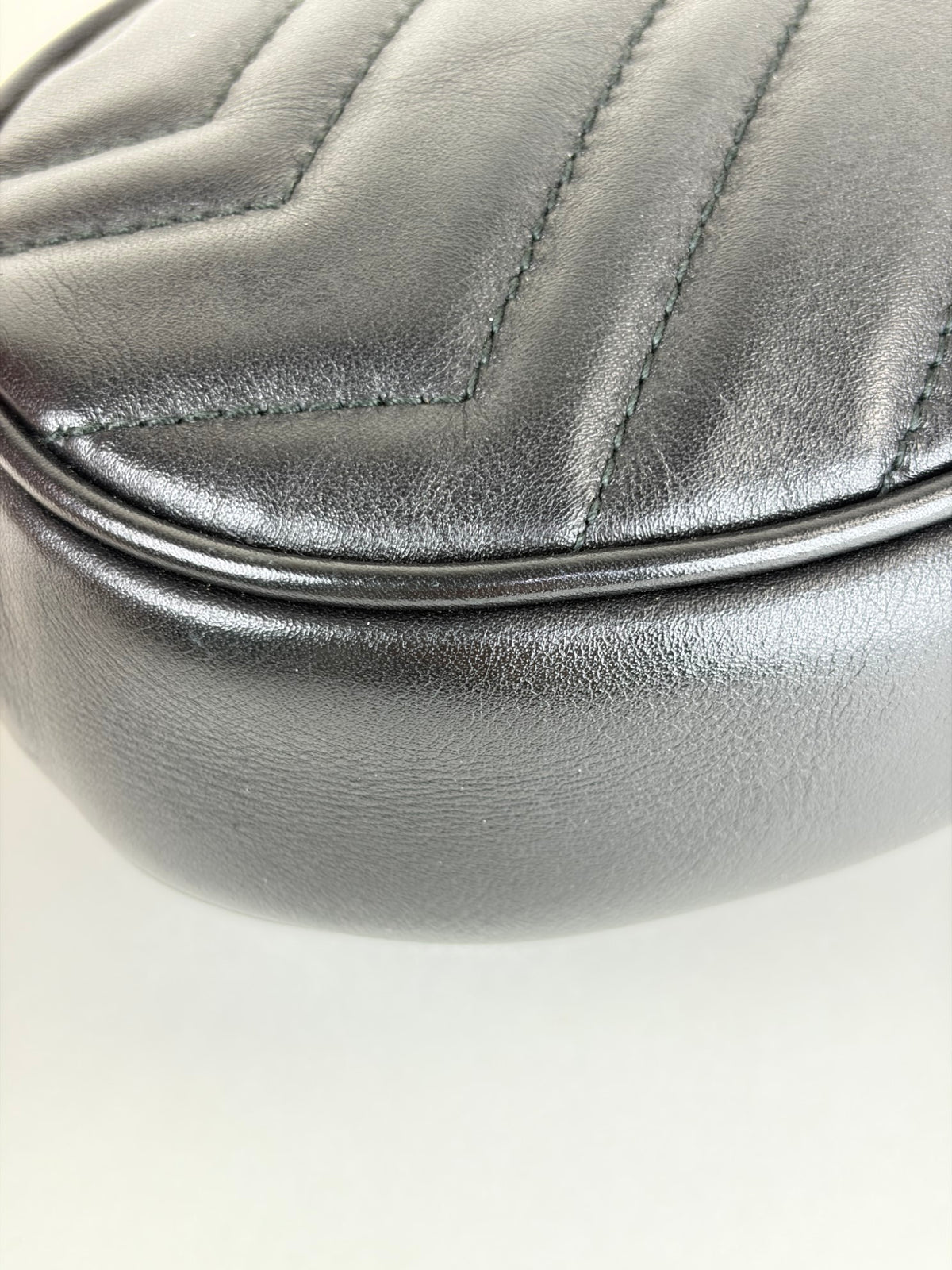 Gucci black calfskin GG Marmont Belt Bag