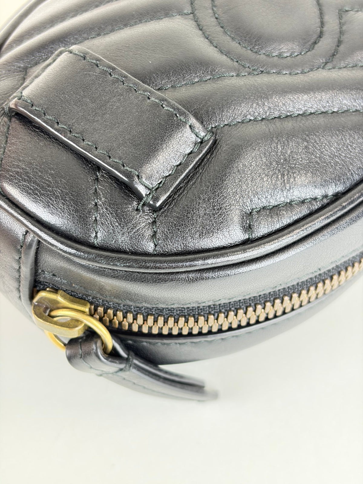 Gucci black calfskin GG Marmont Belt Bag