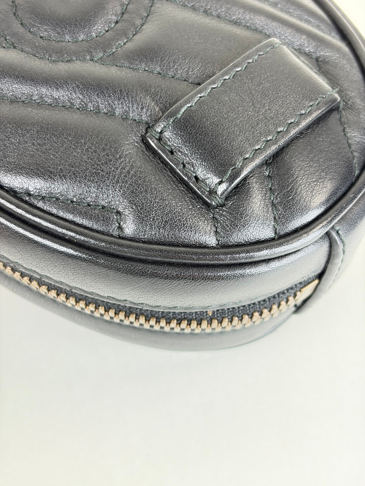 Gucci black calfskin GG Marmont Belt Bag