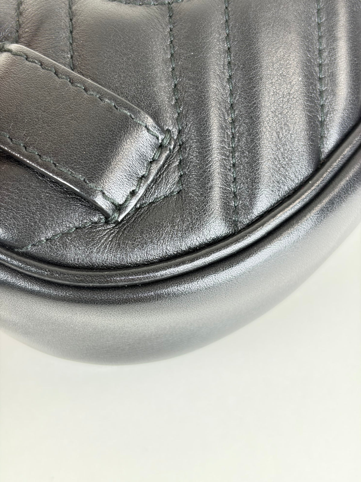 Gucci black calfskin GG Marmont Belt Bag
