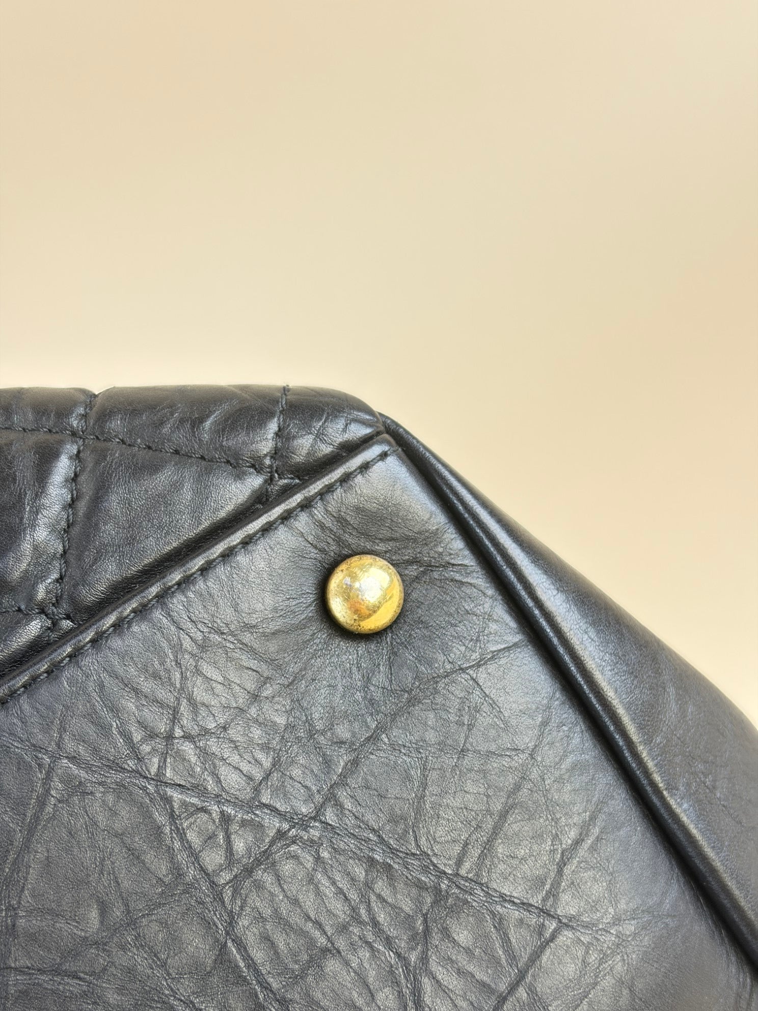 Chanel black calfskin large just mademoiselle bowling chain shoulder bag