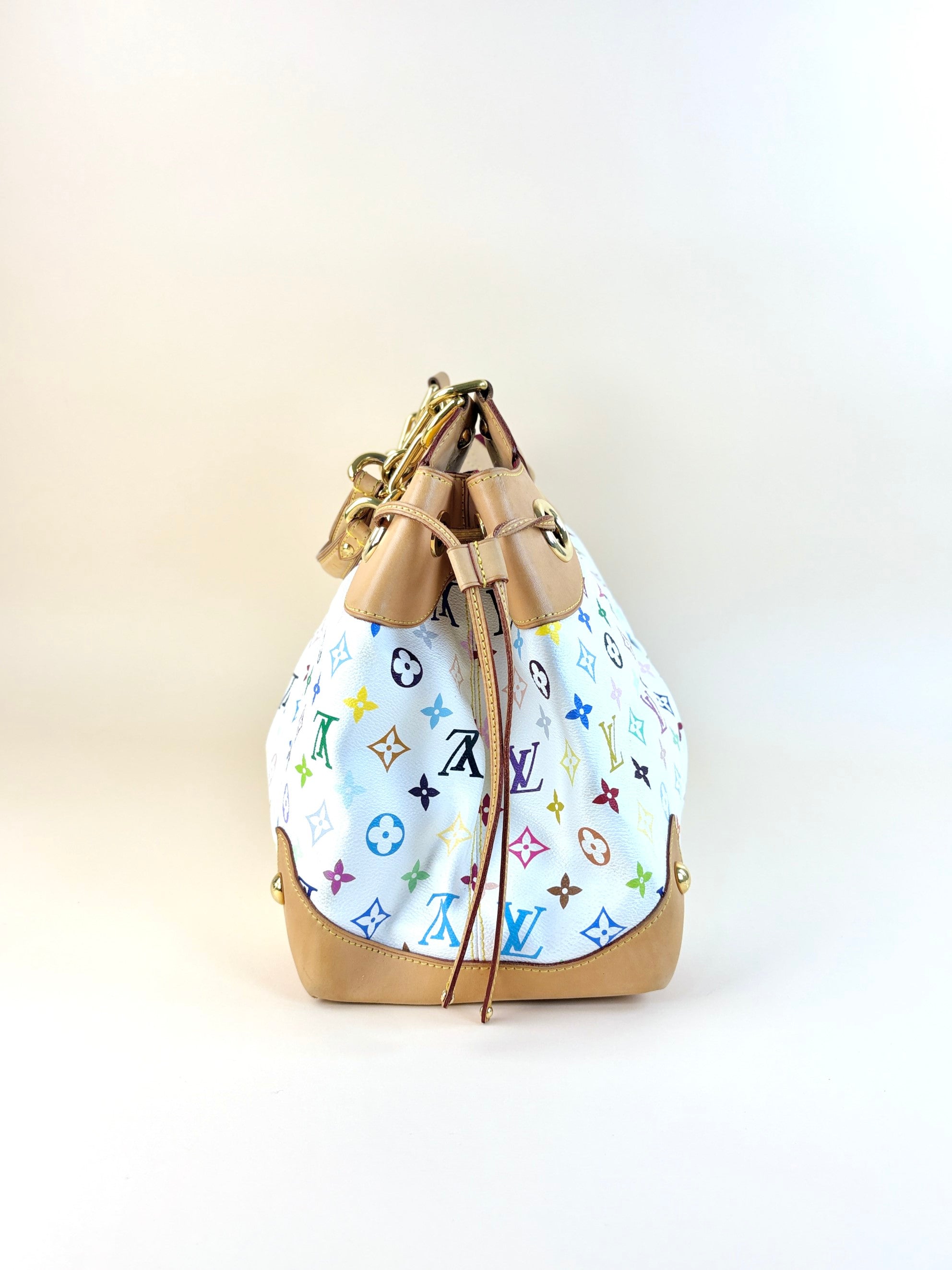Louis Vuitton White Multicolor Monogram Ursula Shoulder Bag