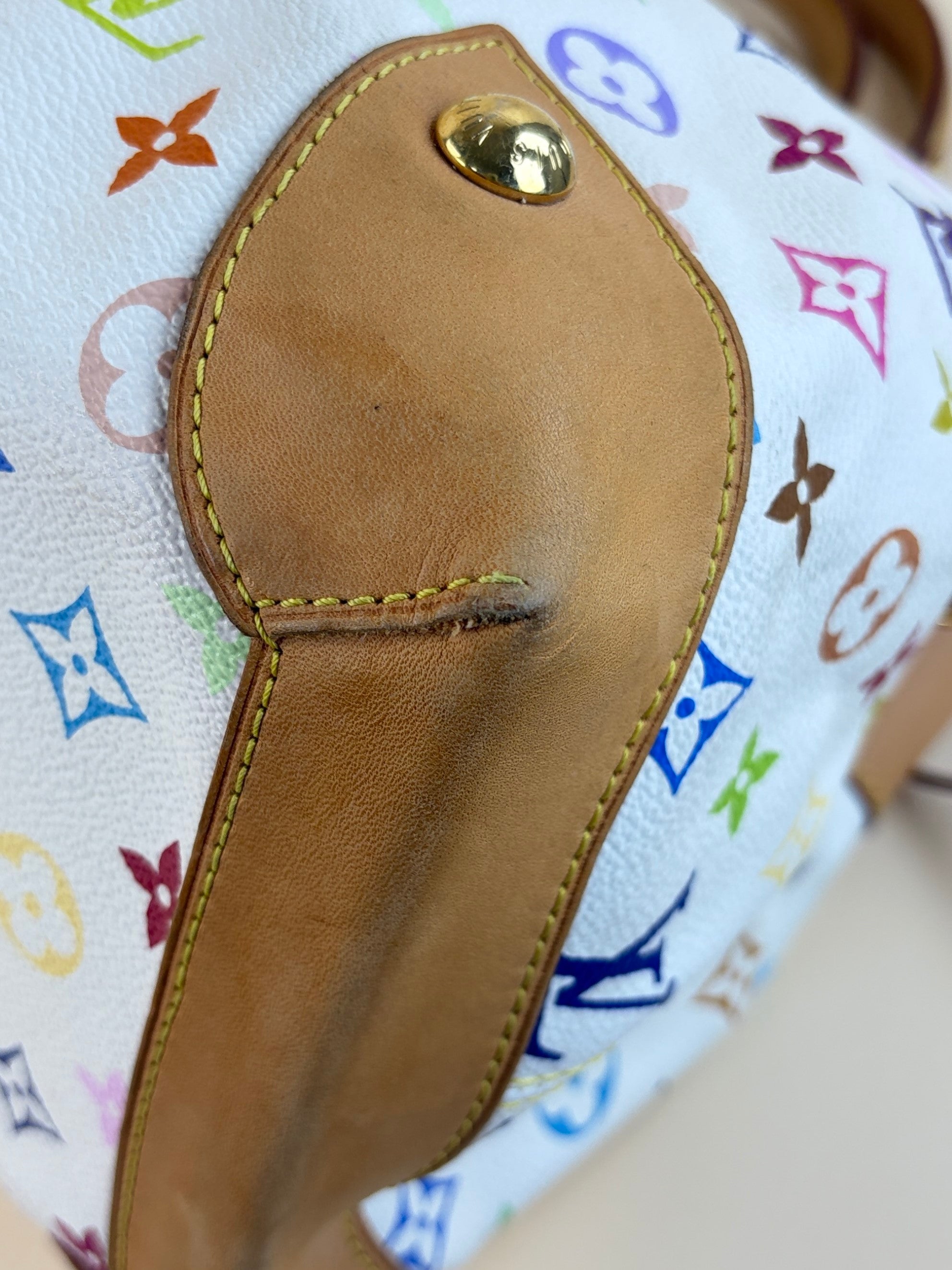 Louis Vuitton White Multicolor Monogram Ursula Shoulder Bag