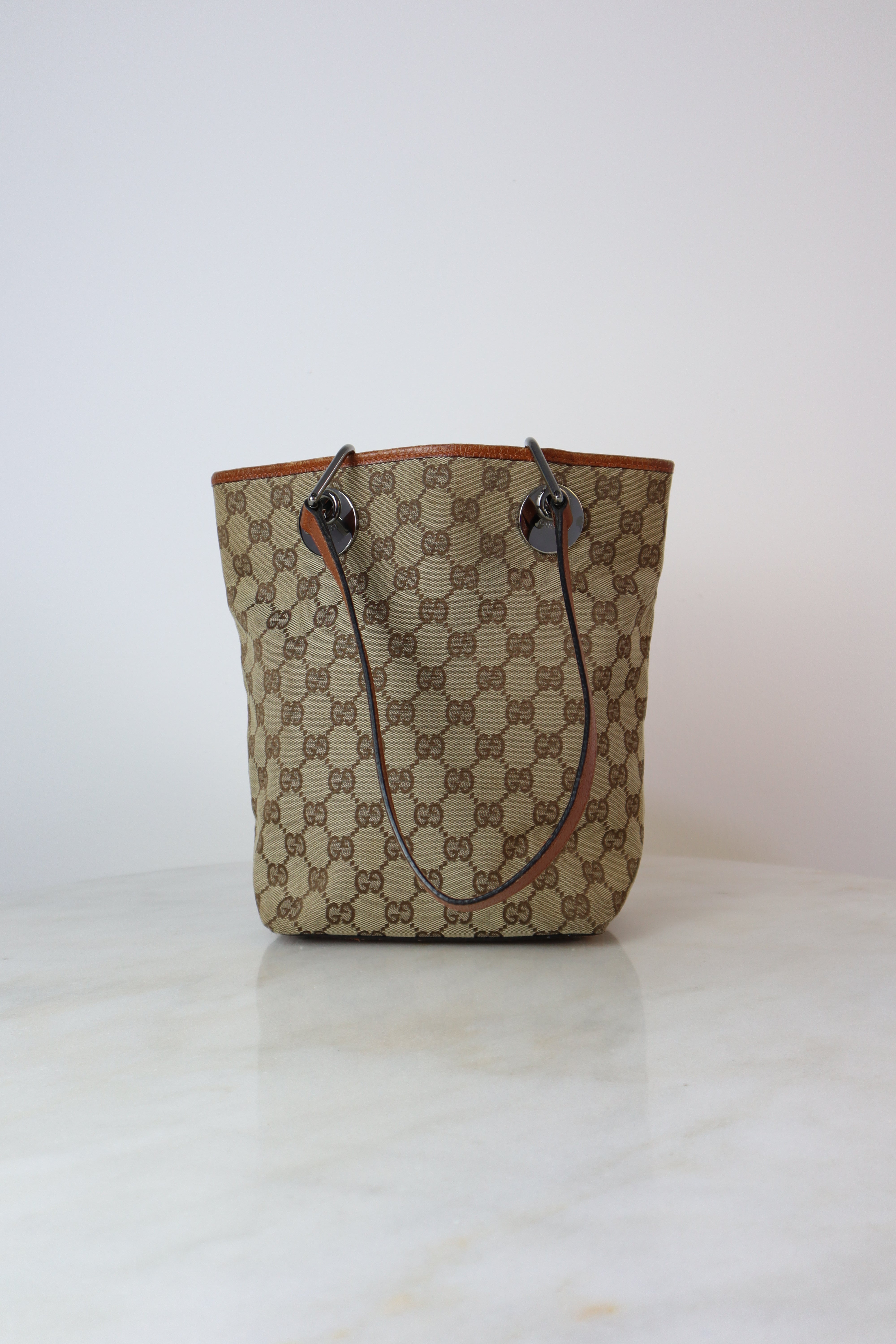 Gucci Brown GG Monogram Small Eclipse Vintage Tote Bag
