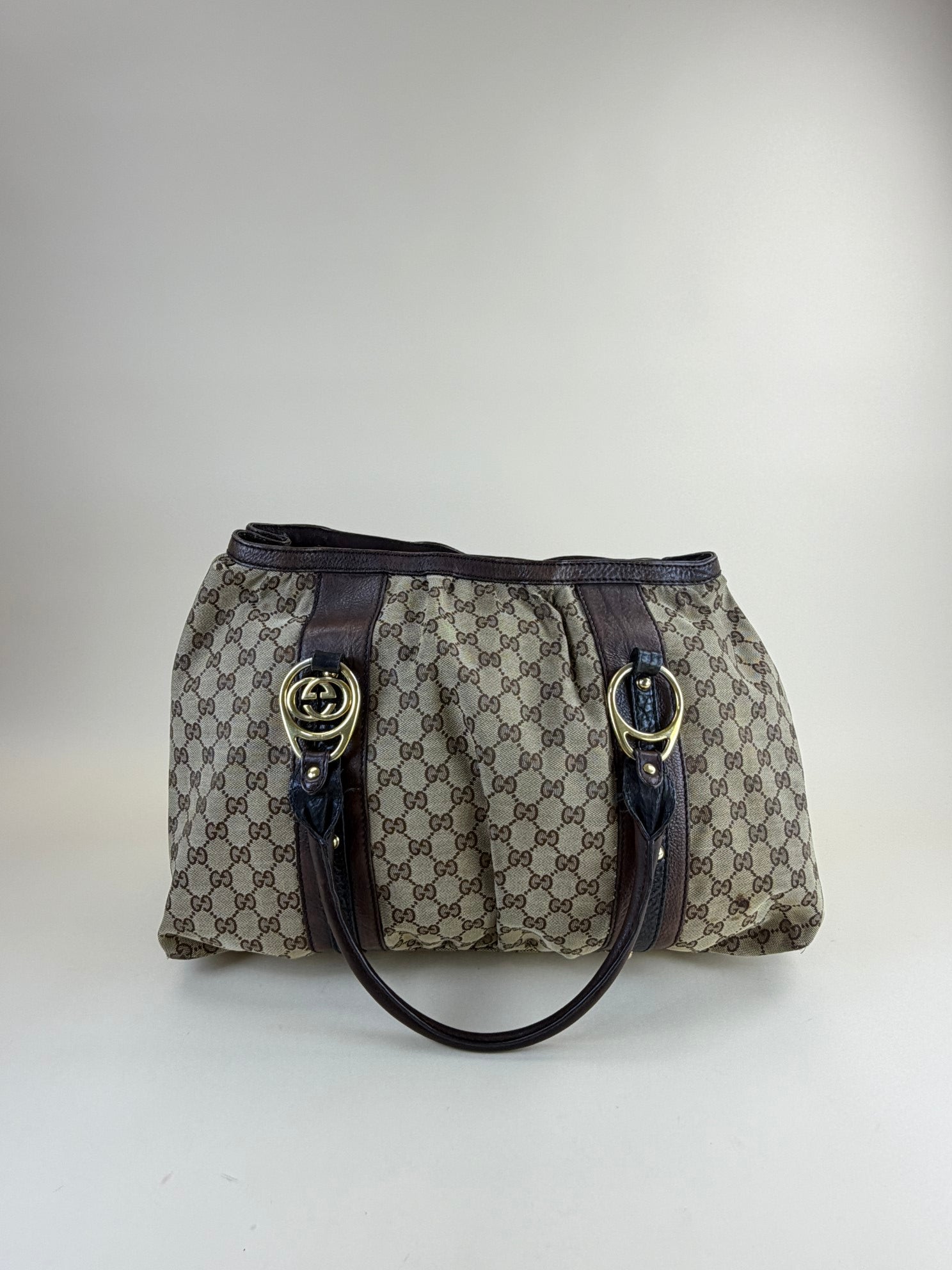 GUCCI gg canvas g interlocking large tote bag
