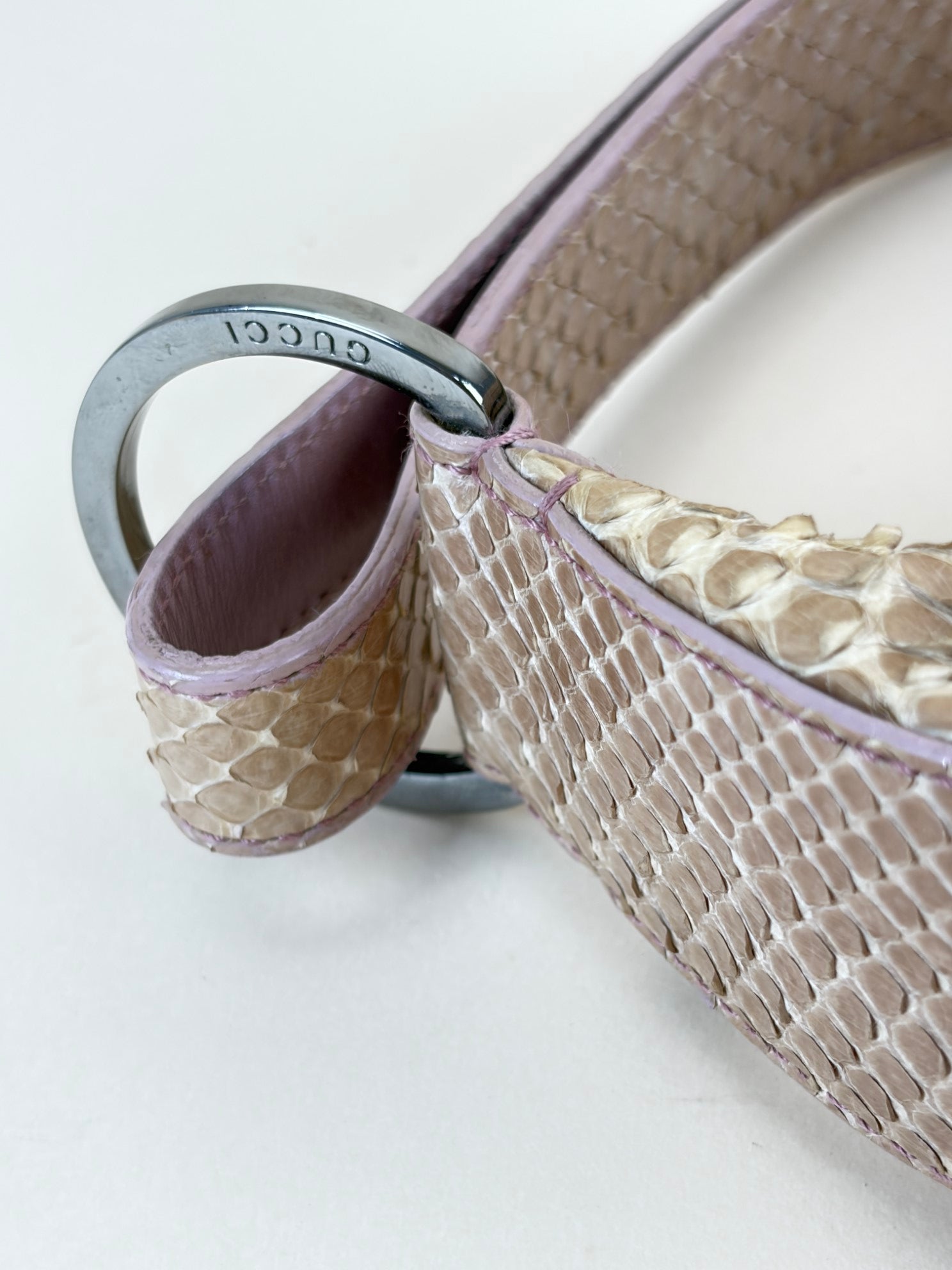 Gucci beige snake skin mini bag