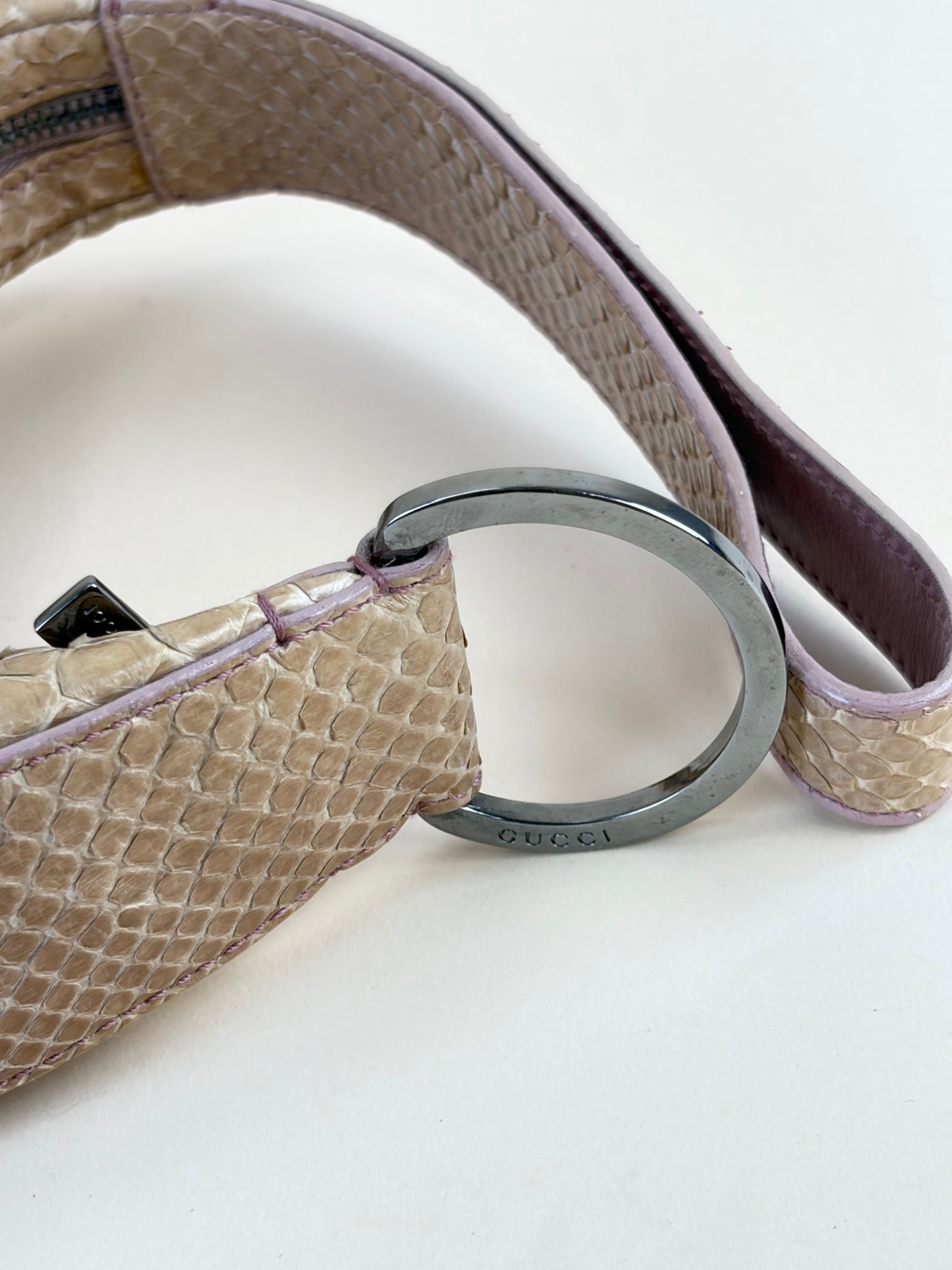 Gucci beige snake skin mini bag