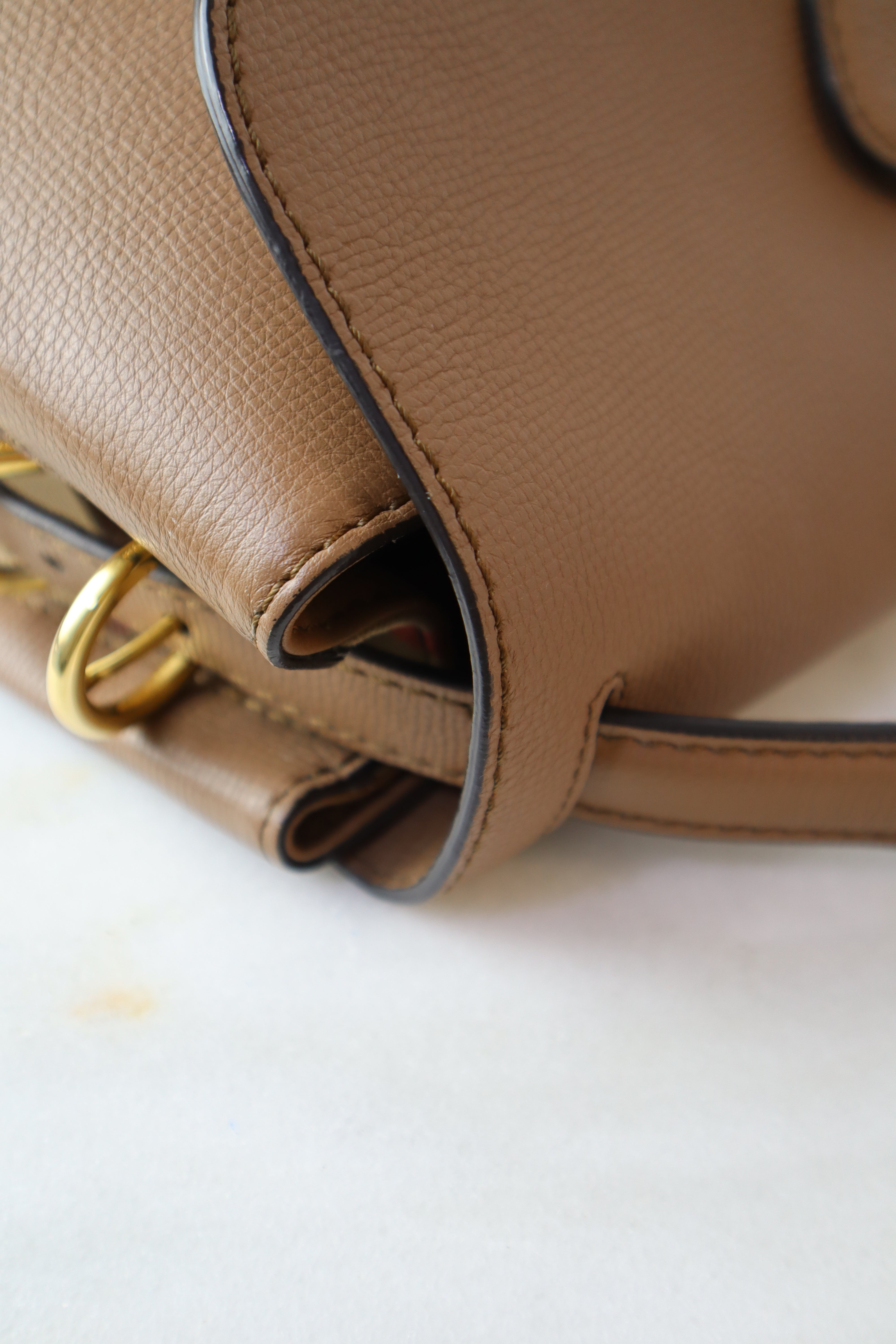 Burberry Beige Camberley Medium Sstchel Top Handle W/ Strap