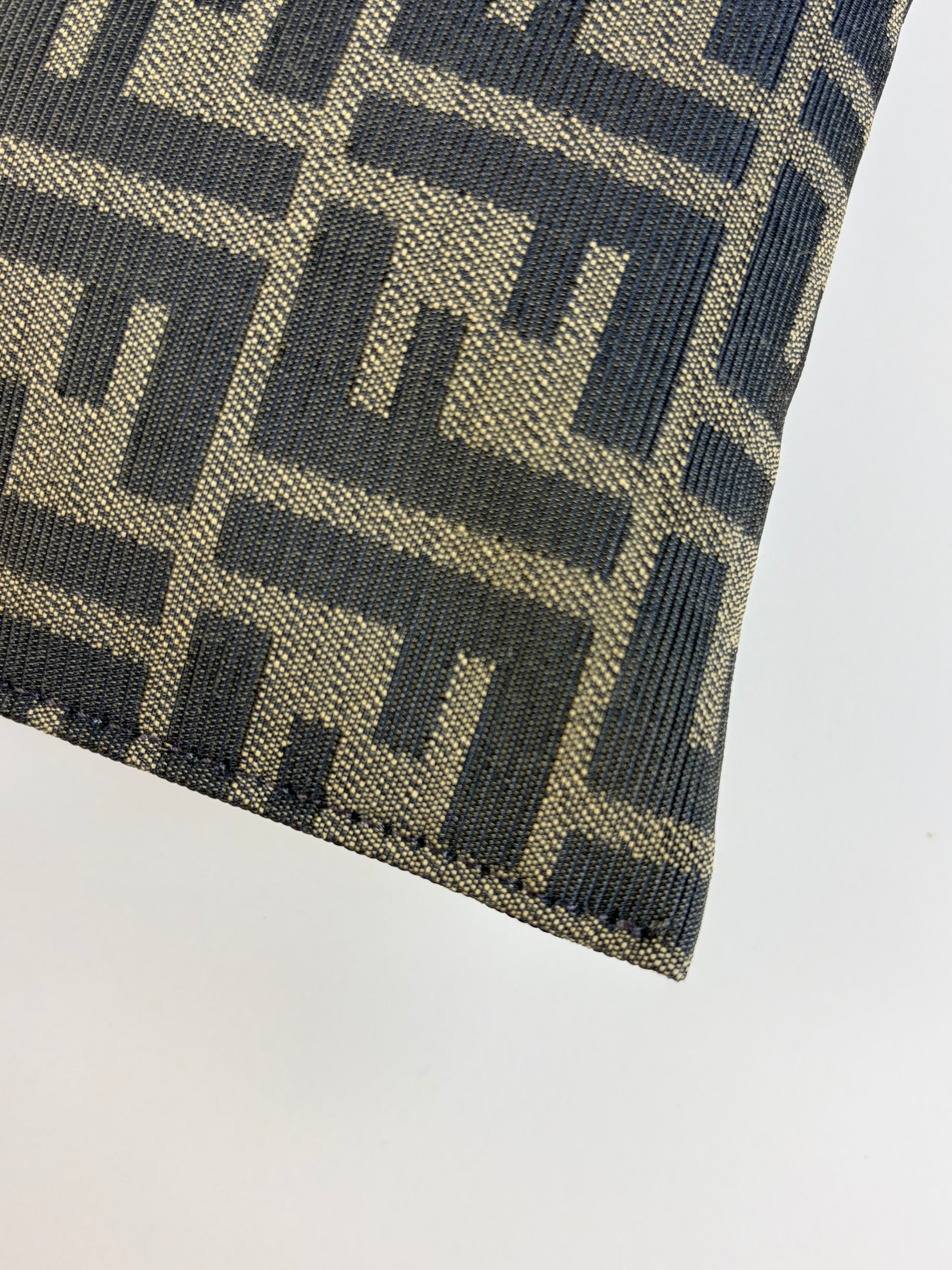 Fendi Brown FF Jacquard Flat Medium Pouch