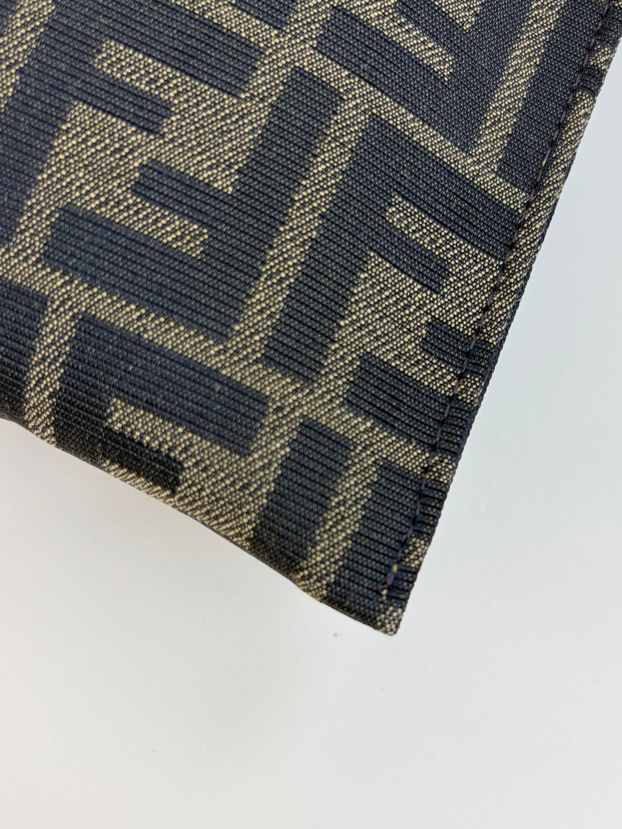 Fendi Brown FF Jacquard Flat Medium Pouch
