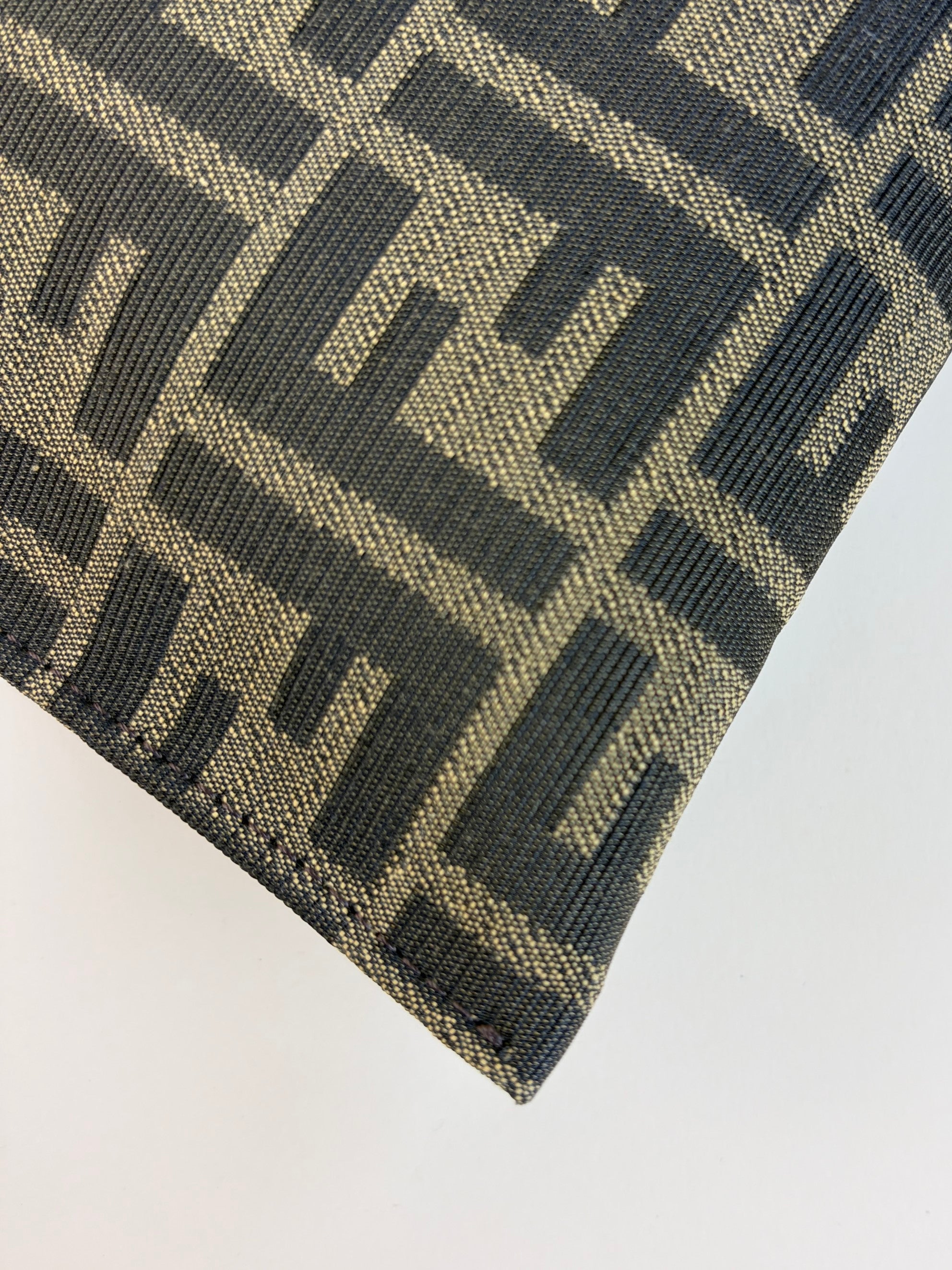 Fendi Brown FF Jacquard Flat Medium Pouch
