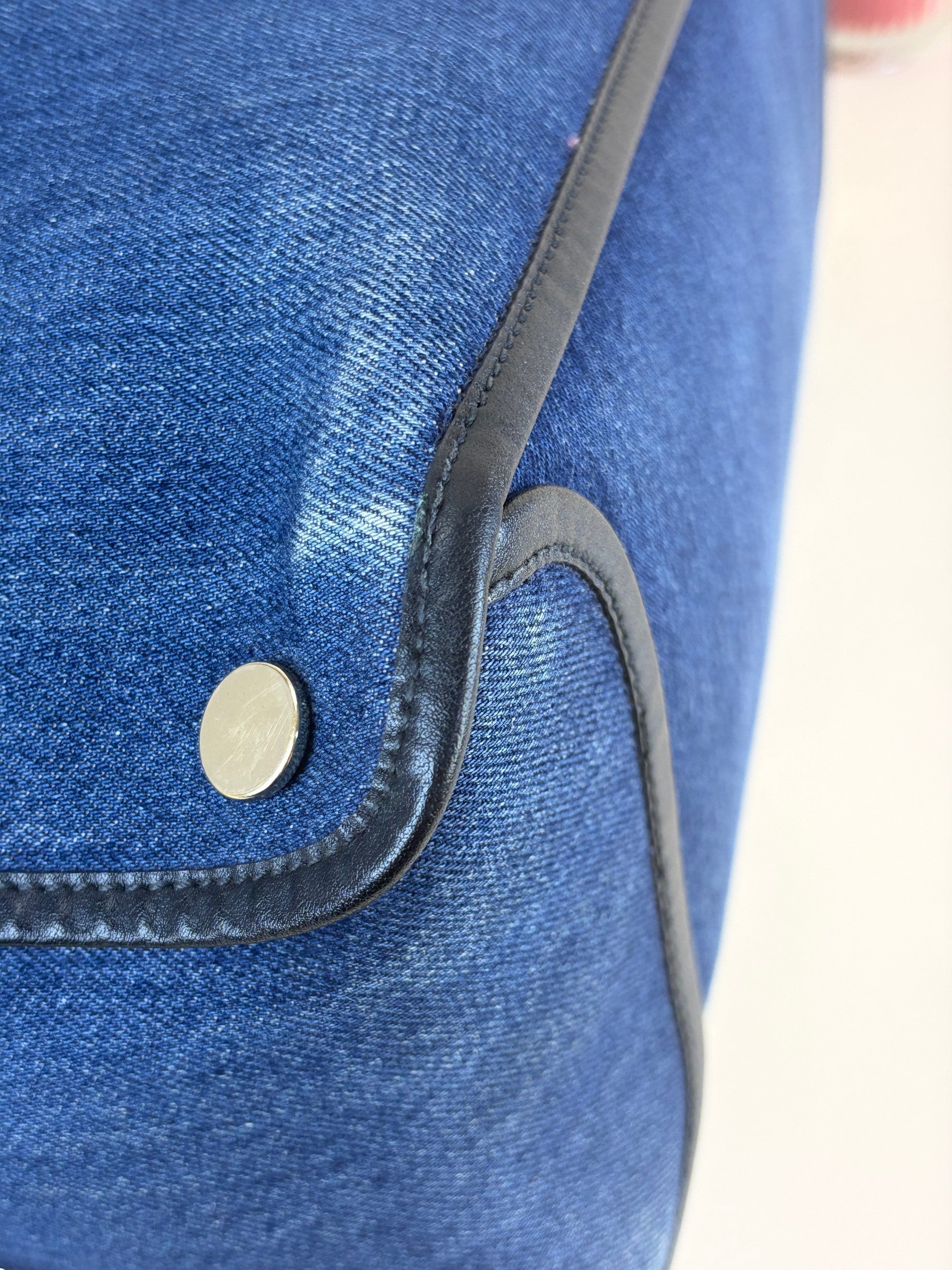 Givenchy blue denim medium logo bond tote bag
