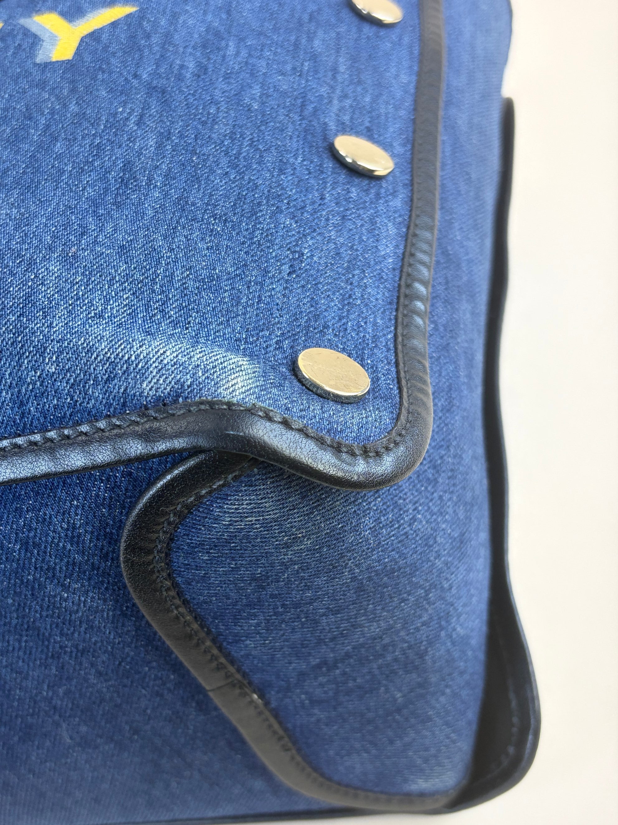 Givenchy blue denim medium logo bond tote bag